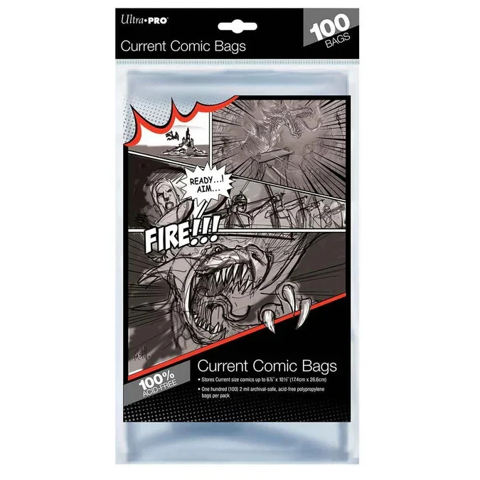 (100) Ultra Pro Current / Modern Size Comic Book Bags Acid Free 6-7/8