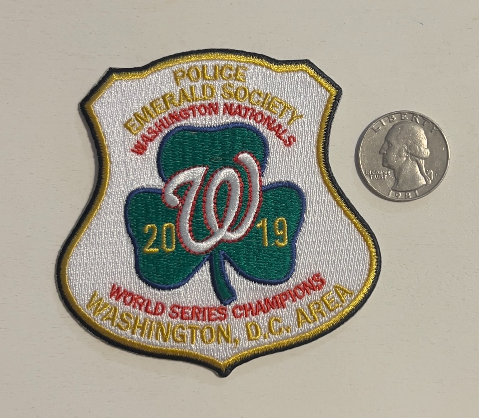 2019 Washington Nationals World Series Champions Police Emerald Society Patch 2019 Washington Nationals World Series Champions Police Emerald Society Patch