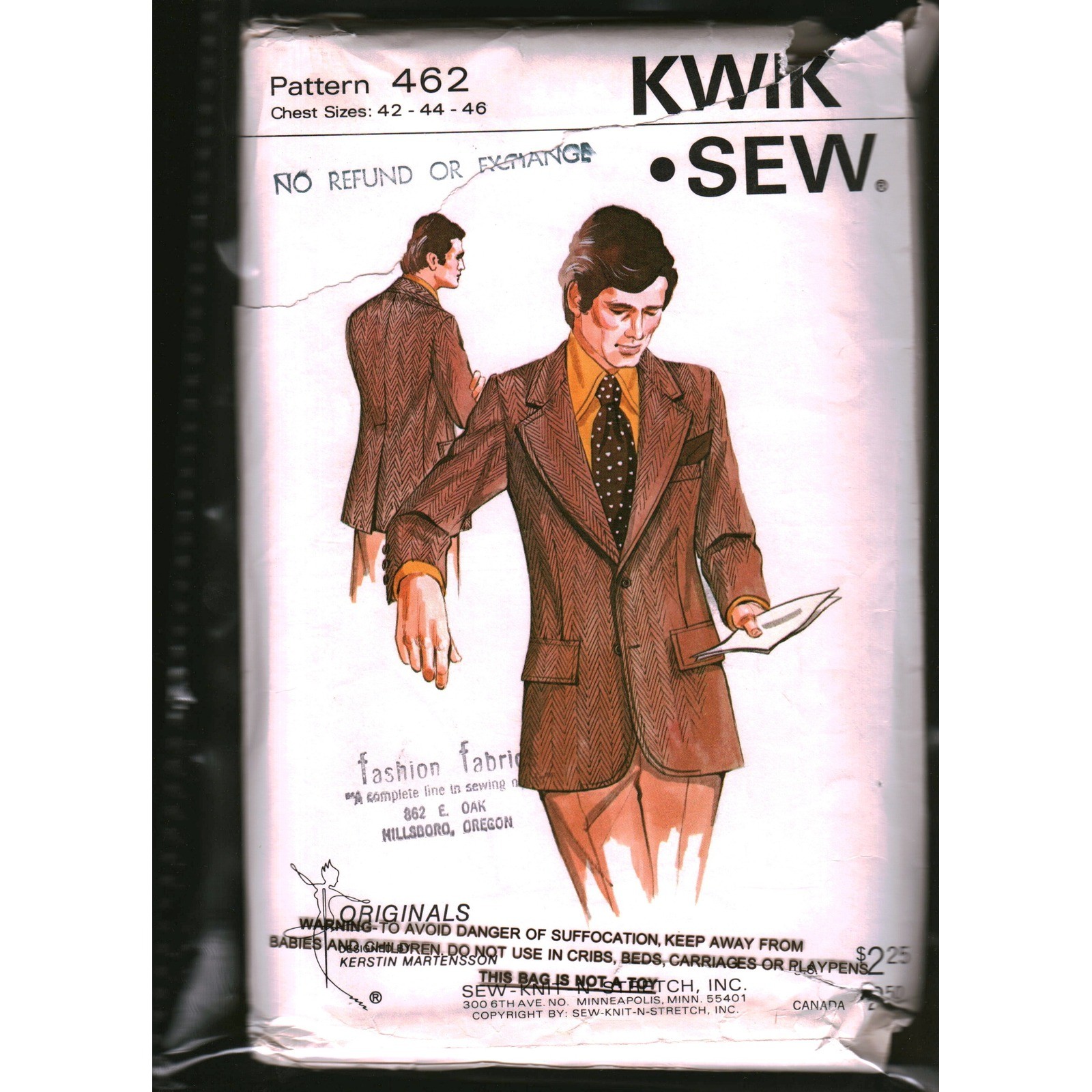 Vintage Kwik Sew 462 Mens Blazer Sport Coat Sewing Pattern Chest 42-46 Retro 70s Vintage Kwik Sew 462 Mens Blazer Sport Coat Sewing Pattern Chest 42-46 Retro 70s