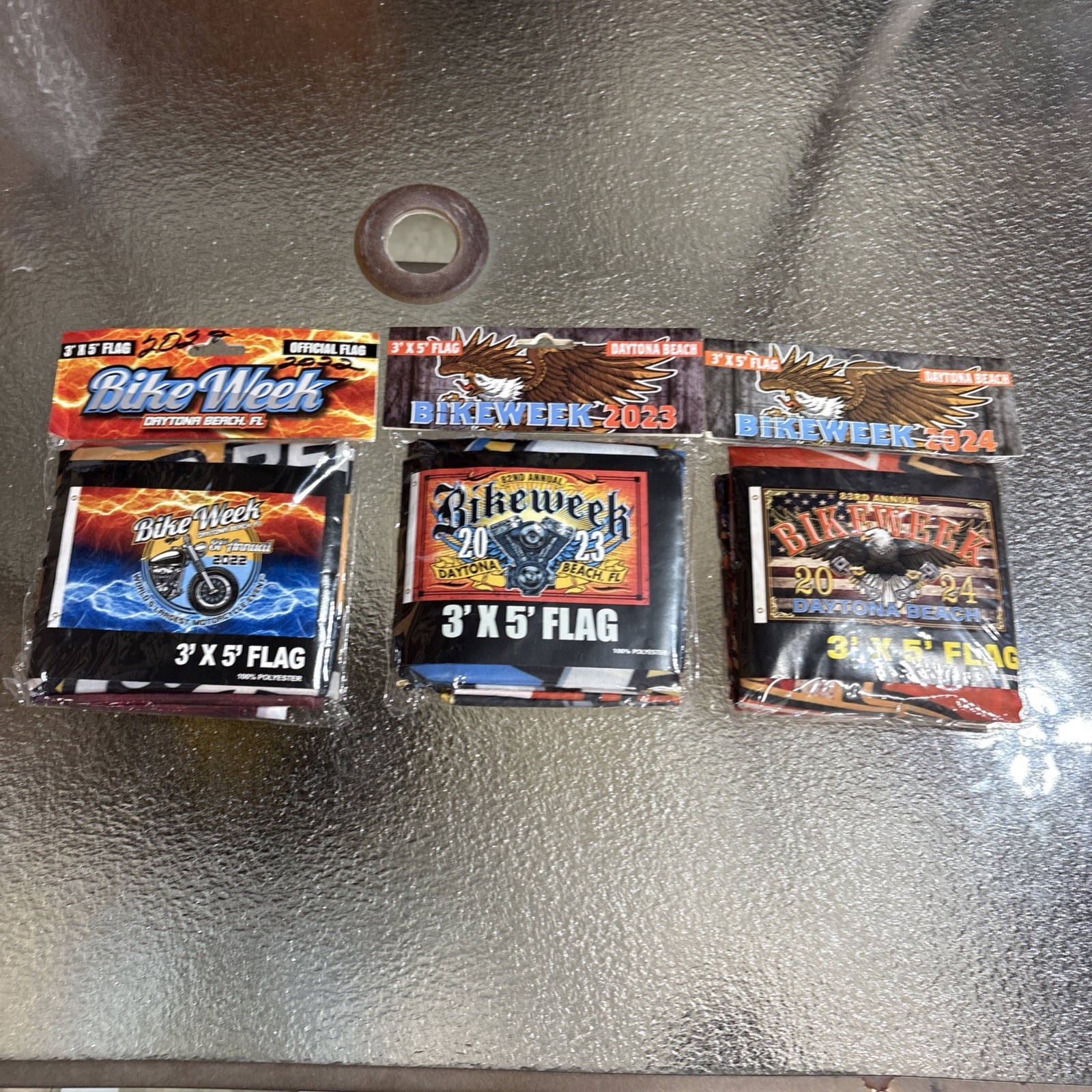 3 Daytona Beach Bike WeekFlags 2022 23 24NIP 3x5 Harley Davidson Collectors