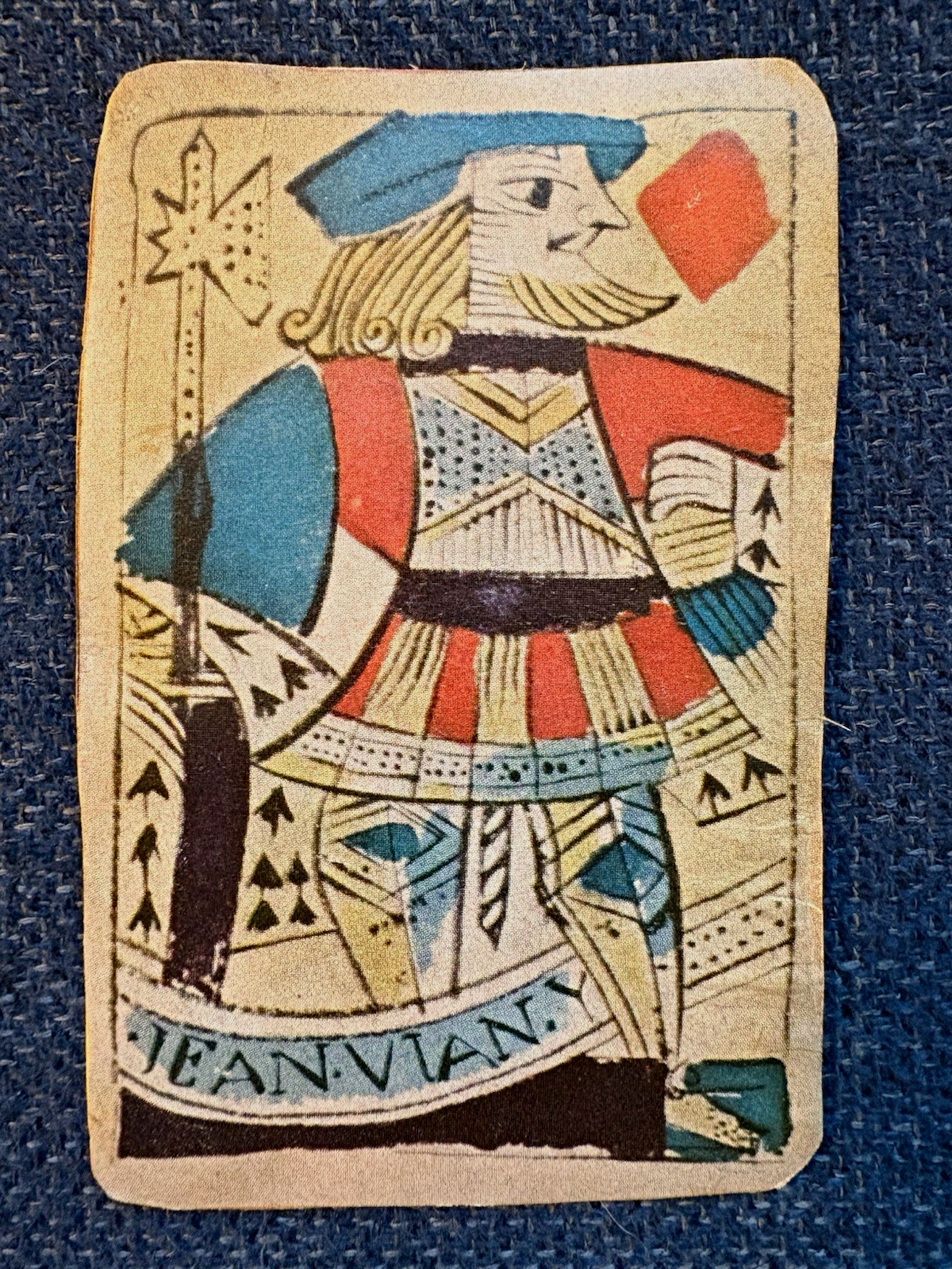 c1703 Jean Valet Thiers French Jack Diamonds Playing Card Auvergne Antique