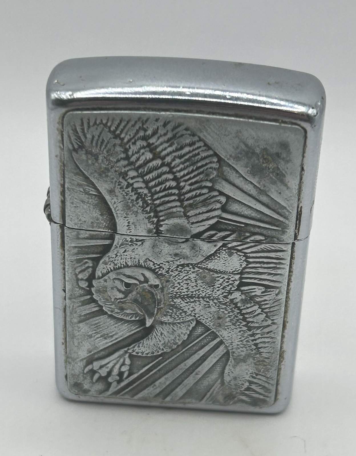 Vintage 1996 Zippo Lighter Barrett Smythe Eagle Emblem 3D Raised Plate -Sparking Vintage 1996 Zippo Lighter Barrett Smythe Eagle Emblem 3D Raised Plate -Sparking