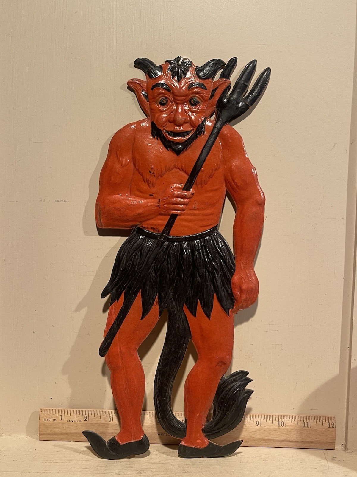 Antique 1920s German Embossed Die Cut Krampus Devil Cardboard Halloween 6 Antique 1920s German Embossed Die Cut Krampus Devil Cardboard Halloween 6
