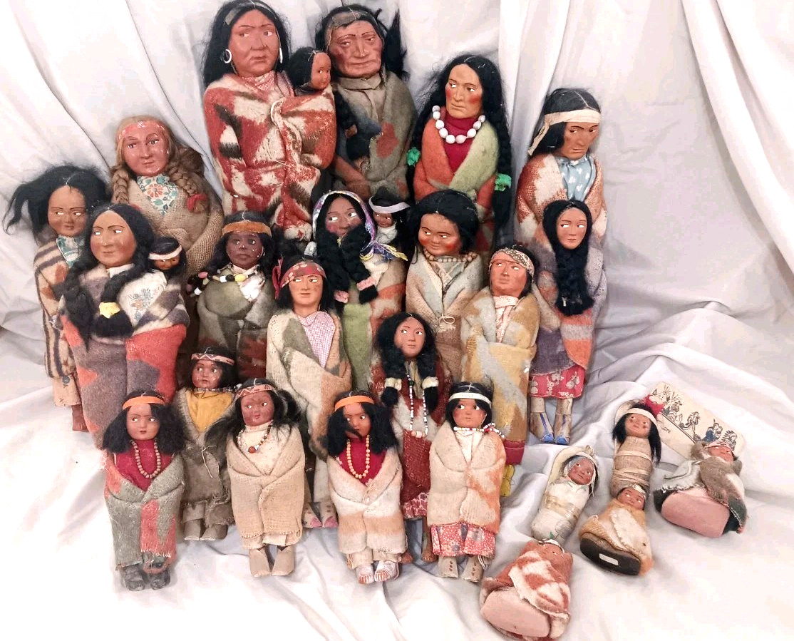 Skookum Doll Lot 24 Dolls Some w/Stands 9 Skookum Doll Lot 24 Dolls Some w/Stands 9