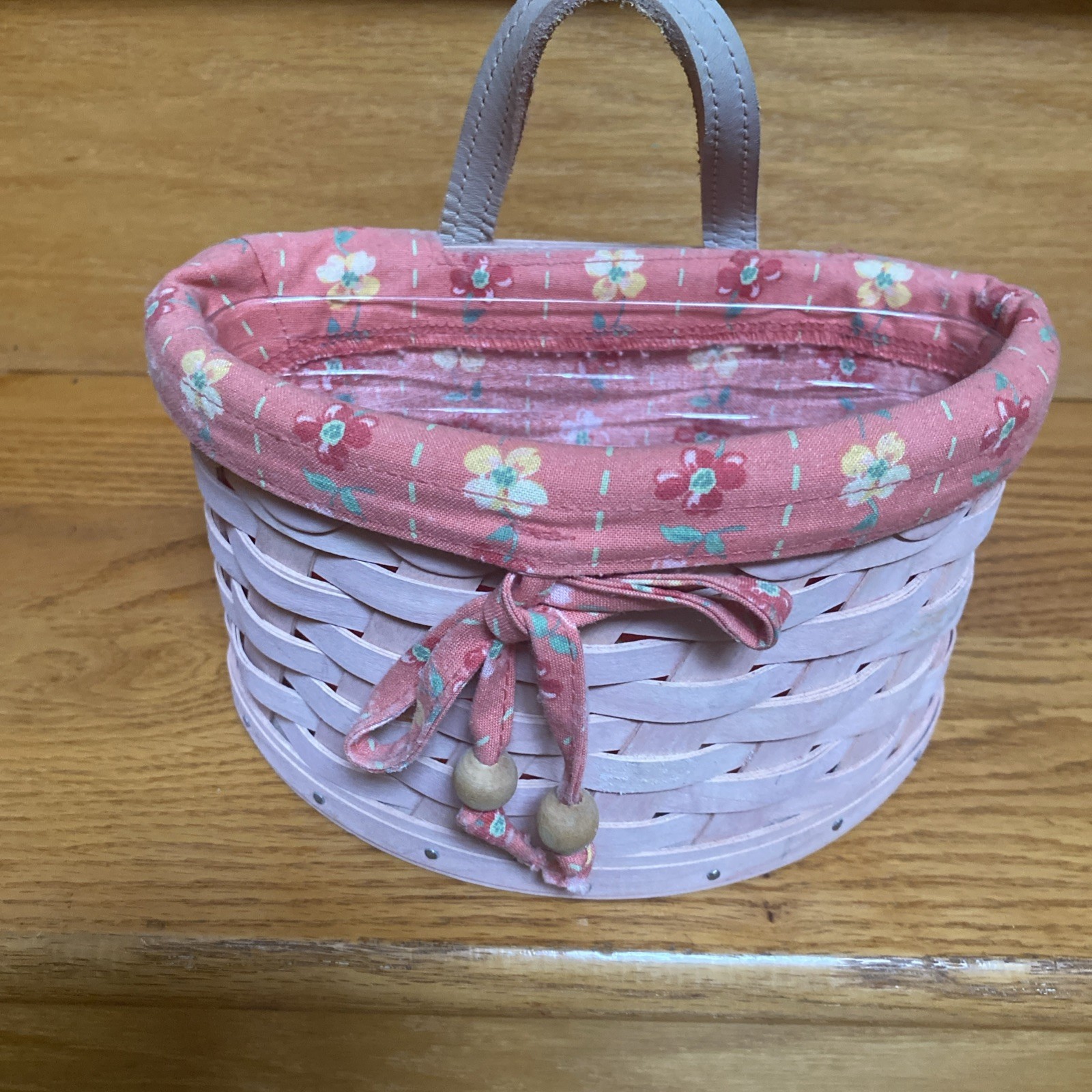 RARE Longaberger 2006 Scalloped Pocket Basket Set - Soft Pink - Half Moon RARE Longaberger 2006 Scalloped Pocket Basket Set - Soft Pink - Half Moon