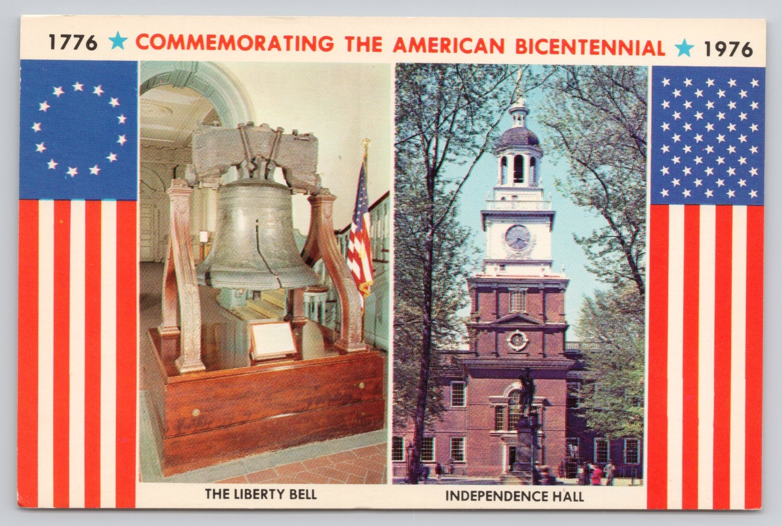 American Bicentennial Liberty Bell Independence Hall Philadelphia PA Postcard American Bicentennial Liberty Bell Independence Hall Philadelphia PA Postcard
