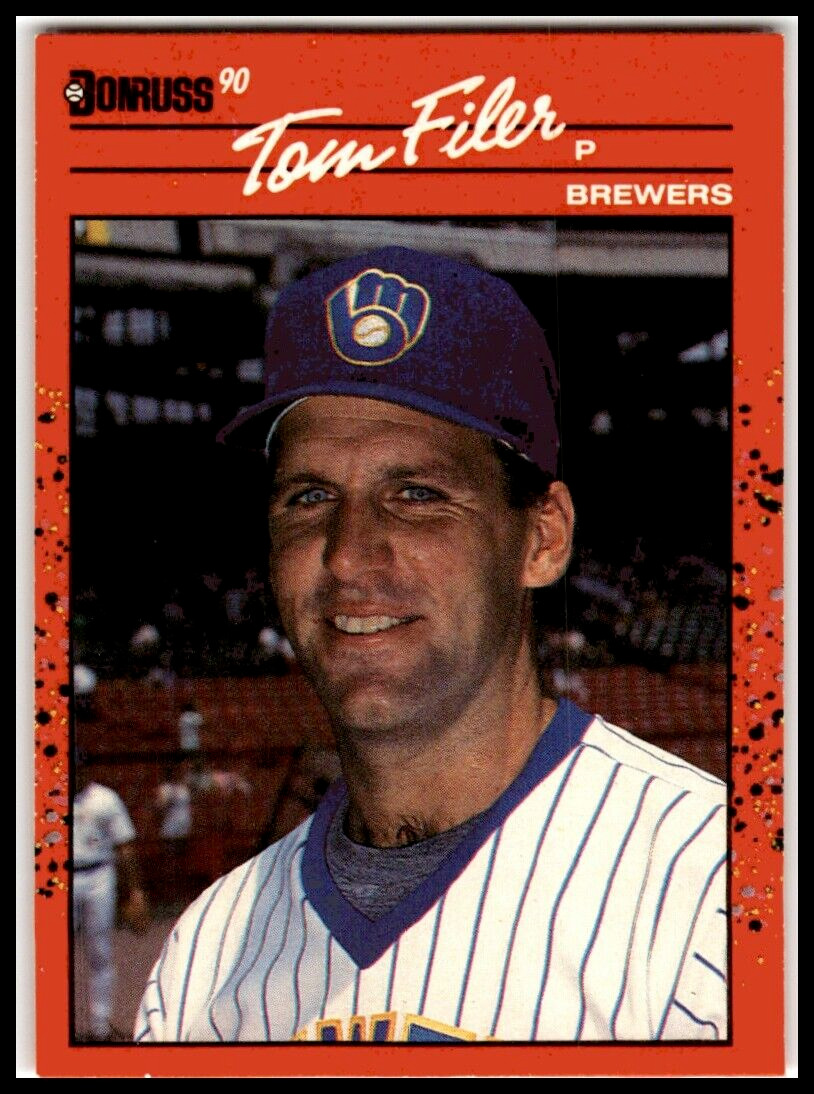 1990 Donruss Baseball #687 Tom Filer Milwaukee Brewers Vintage Original