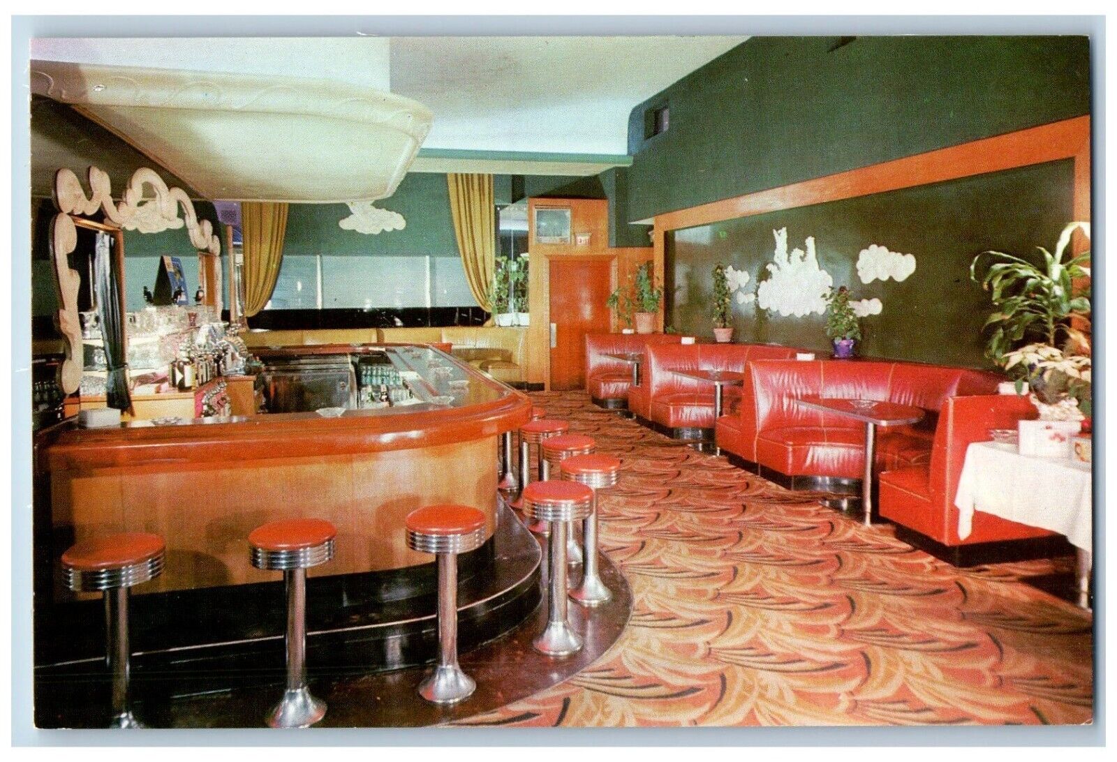 Cleveland Ohio OH Postcard Tass's Skyway Restaurant & Lounge Bar Dining Room