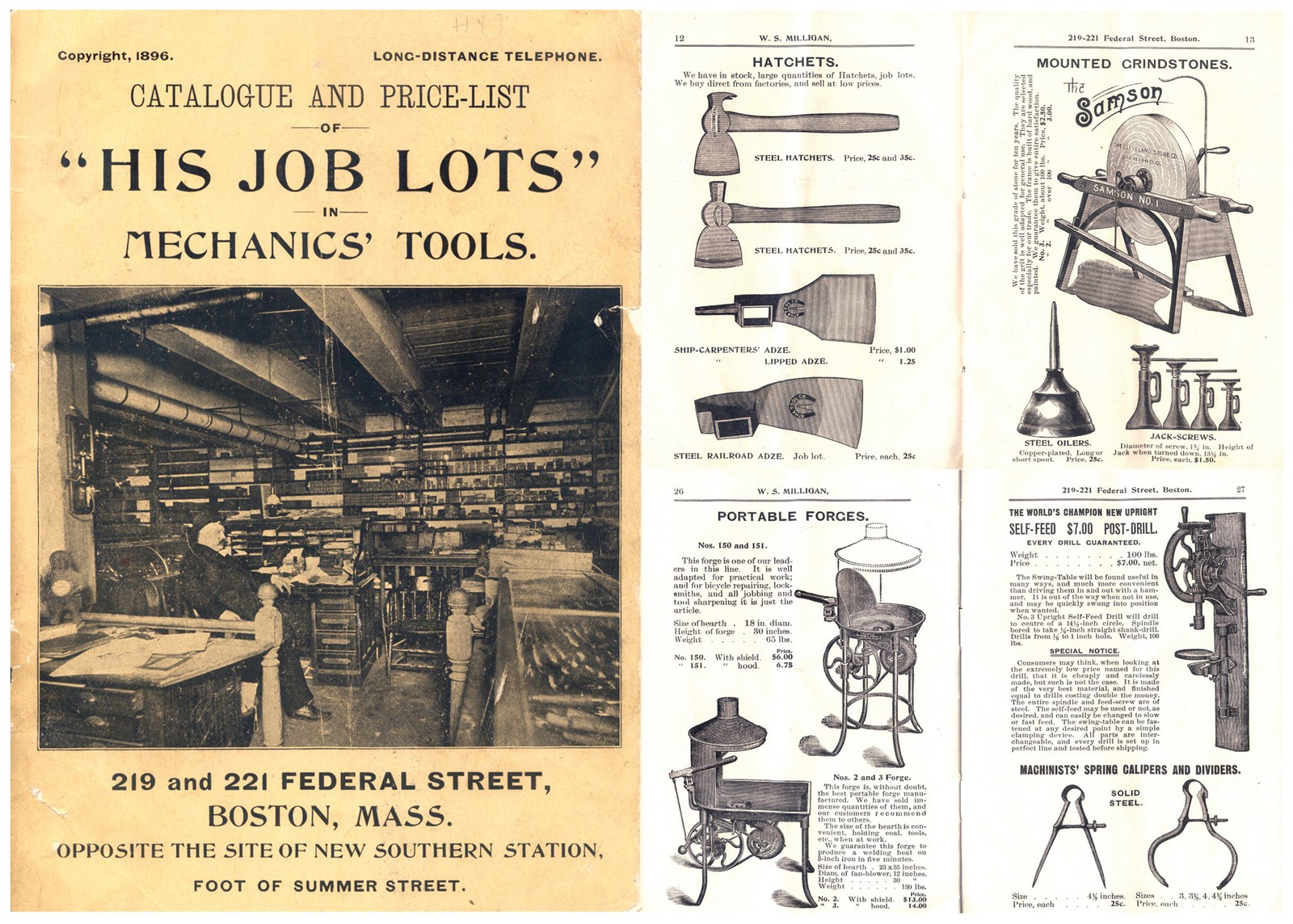 Orig. W.S. Milligan, Boston 1896 Catalogue - 