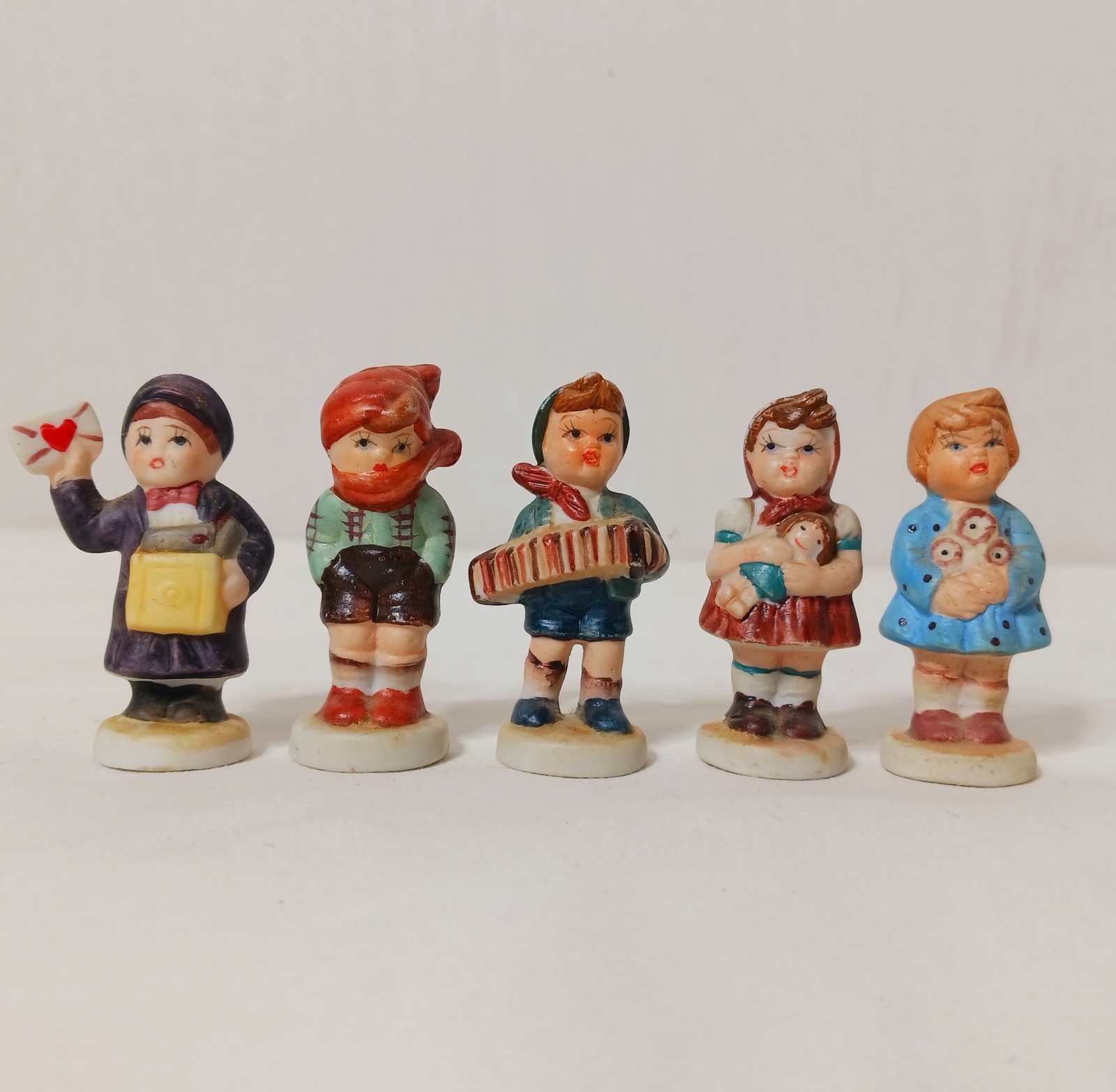 5 vintage BOY & GIRL Miniature Porcelain Figurines 2.25 5 vintage BOY & GIRL Miniature Porcelain Figurines 2.25