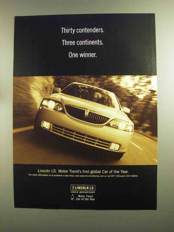 2000 Lincoln LS Car Ad - Thirty Contenders One Winner
