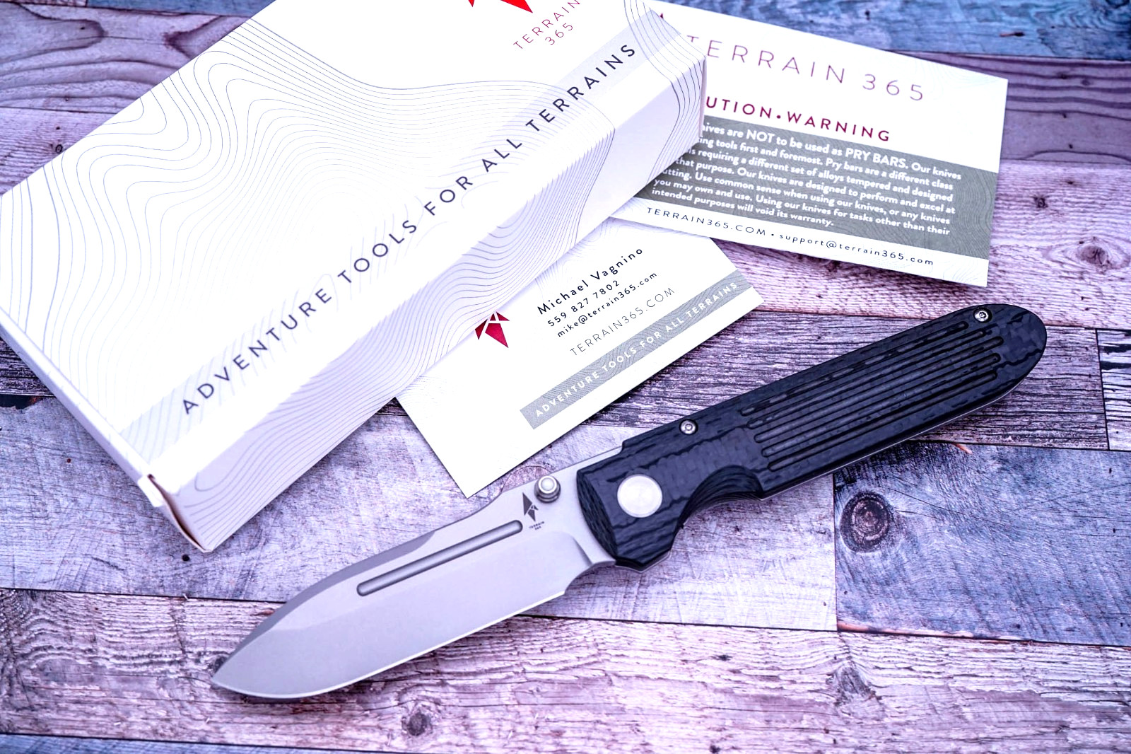 Terrain 365 Invictus, Blasted Terravantium Blade, Carbon Fiber & Titanium Handle