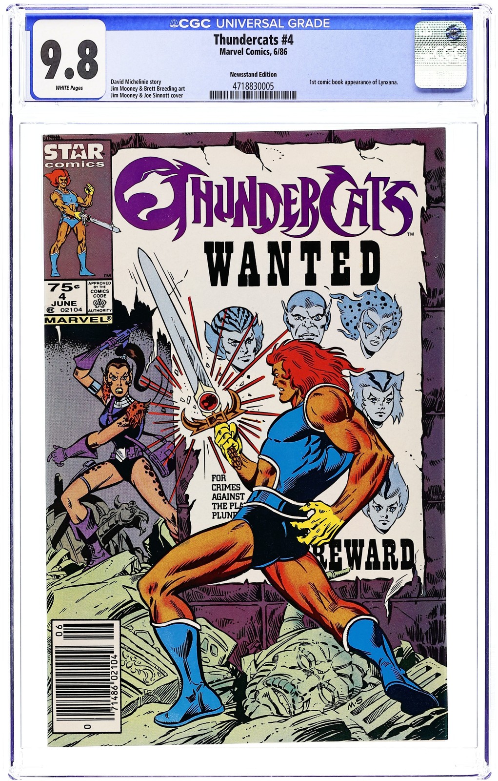 Thundercats #4N CGC 9.8 Newsstand 1986 4718830005