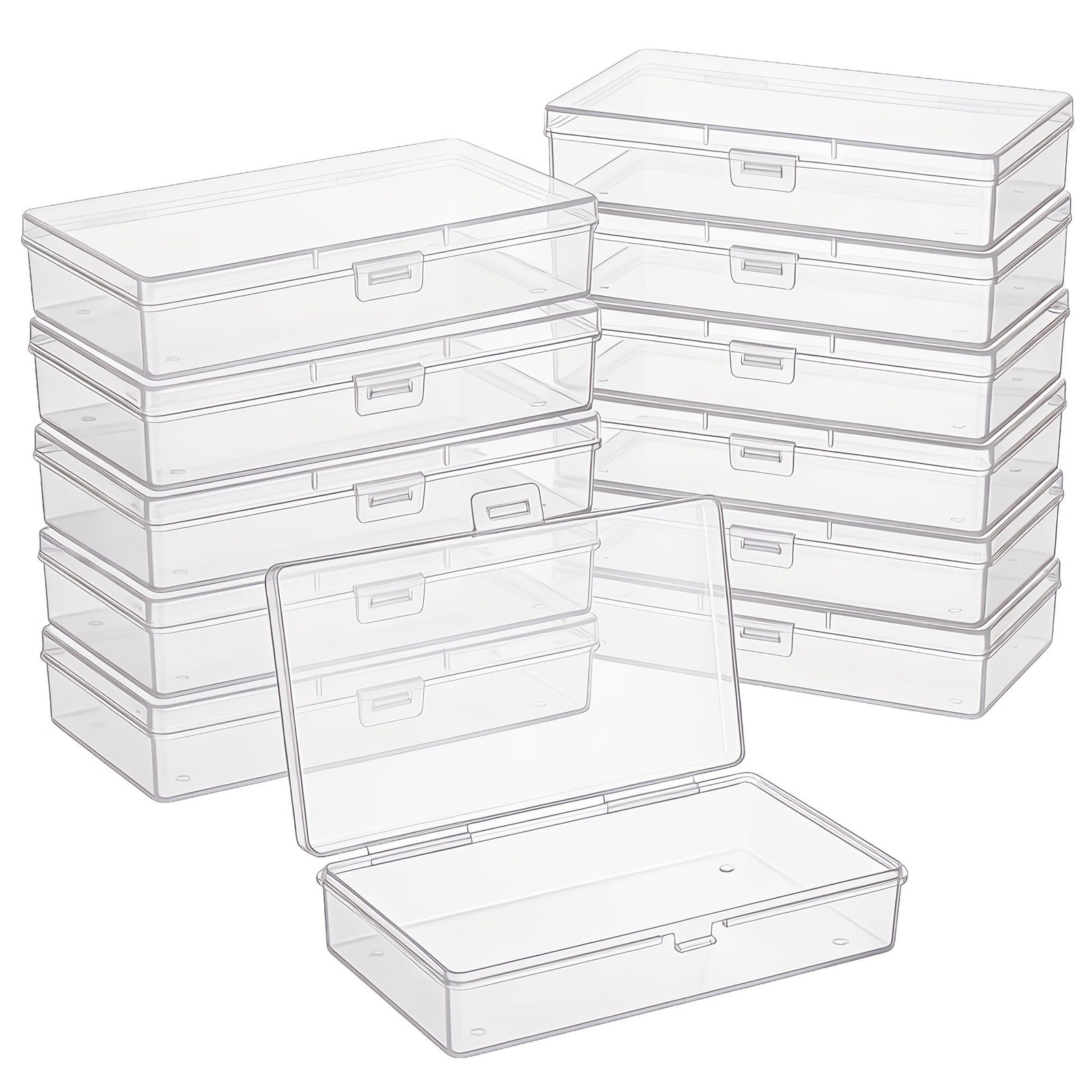 12-Pack Clear Plastic Boxes with Lids for Model Parts 12 Pack 14.5 x 7.5 x 3 cm 12-Pack Clear Plastic Boxes with Lids for Model Parts 12 Pack 14.5 x 7.5 x 3 cm