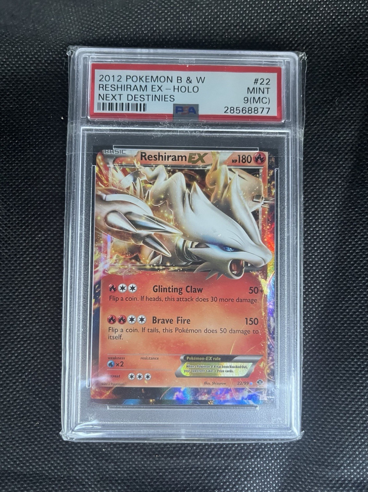 POP 1 - Pokemon Reshiram EX Holo 22/99 Next Destinies 2012 English PSA 9 Miscut POP 1 - Pokemon Reshiram EX Holo 22/99 Next Destinies 2012 English PSA 9 Miscut