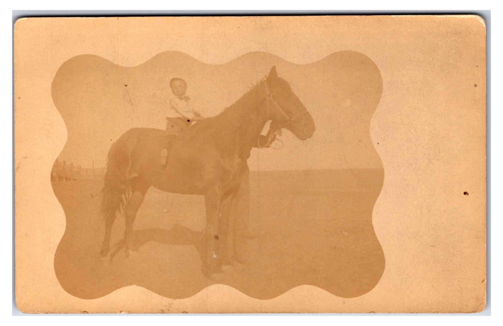 Early 1910s RPPC - Kid On Horse Postcard (UnPosted) Real Photo Postcard Early 1910s RPPC - Kid On Horse Postcard (UnPosted) Real Photo Postcard
