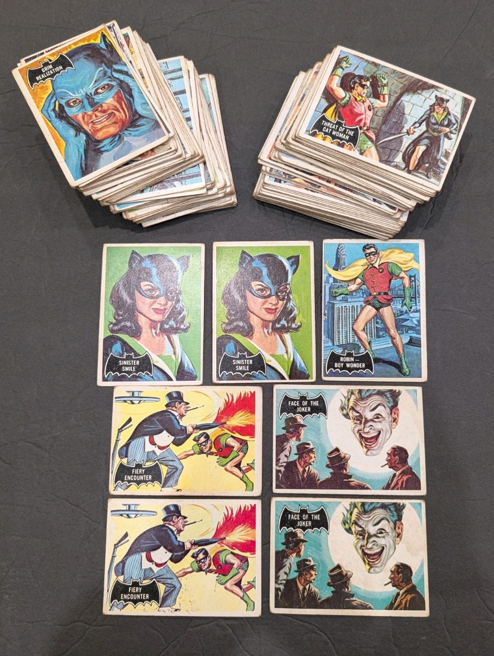 1966 Topps Batman Black Bat Cards Lot of 124 Joker Robin Catwoman Penguin rookie 1966 Topps Batman Black Bat Cards Lot of 124 Joker Robin Catwoman Penguin rookie