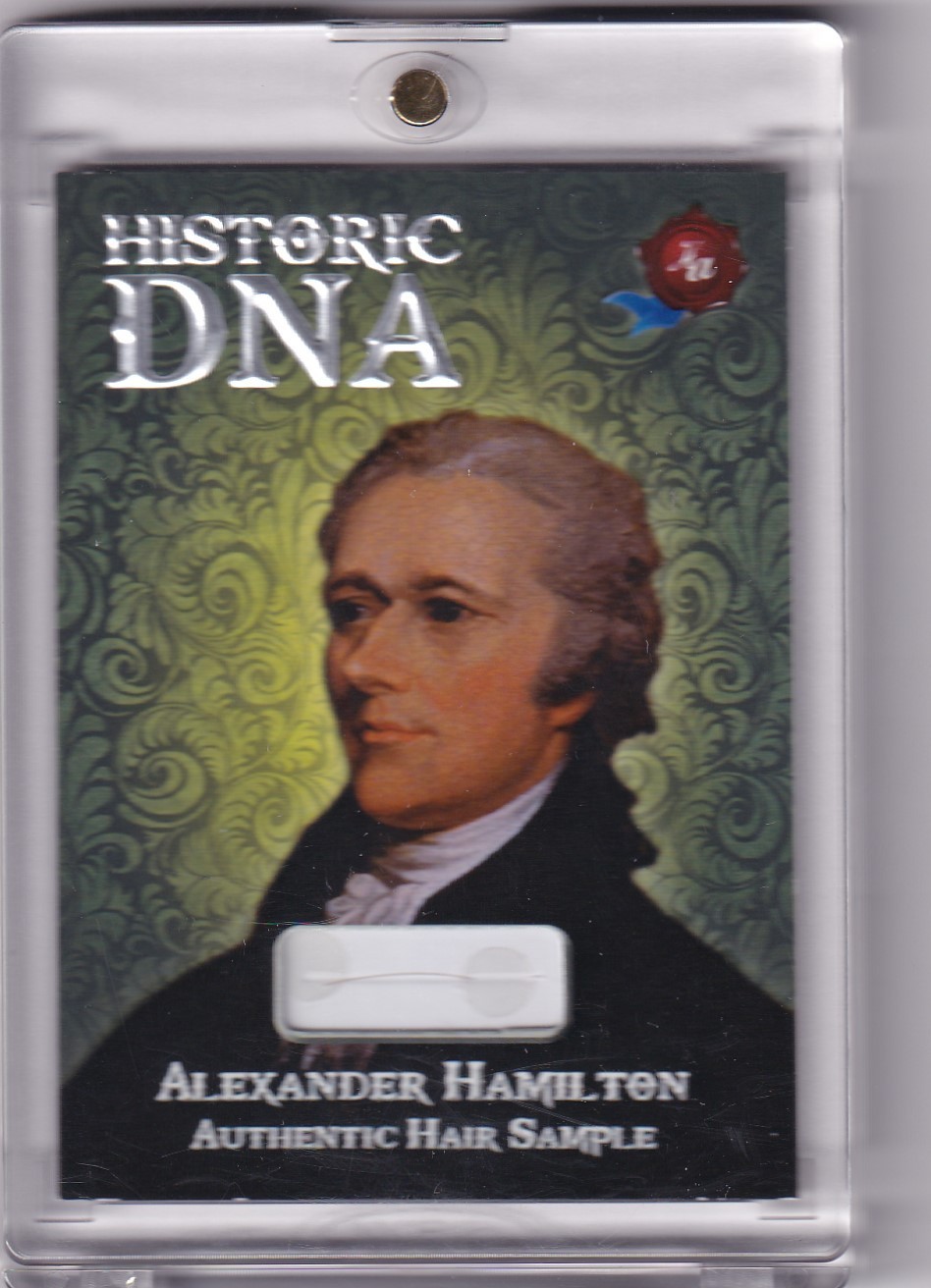 ALEXANDER HAMILTON /10 HAIR STRAND DNA RELIC 2022 HISTORIC AUTOGRAPHS PLATINUM ALEXANDER HAMILTON /10 HAIR STRAND DNA RELIC 2022 HISTORIC AUTOGRAPHS PLATINUM