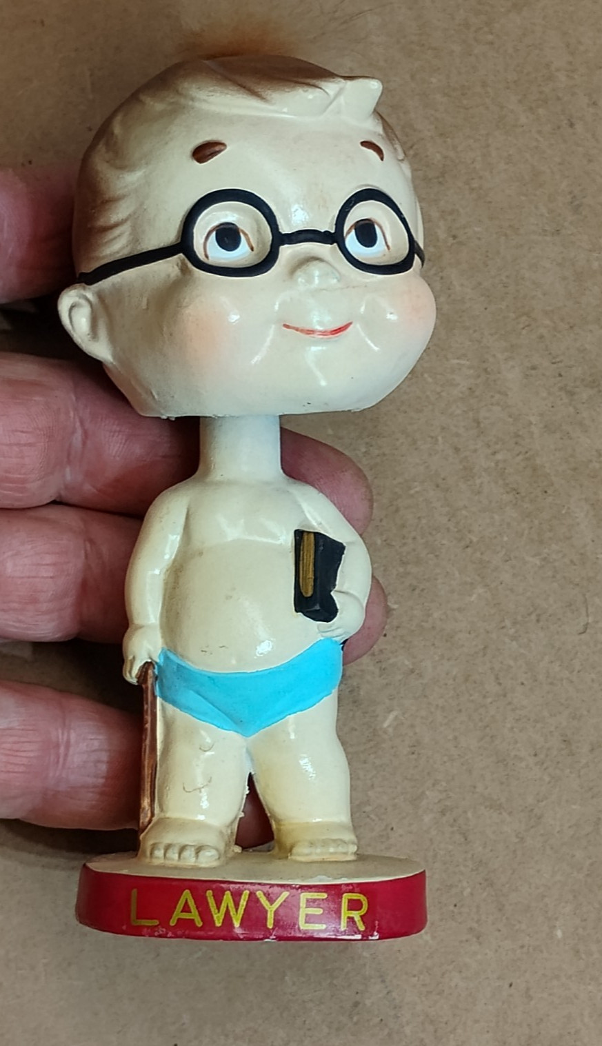 Vintage 1966 Rare Lawyer Figurine Plaster / Ceramic Bobblehead Sonsco Japan Vintage 1966 Rare Lawyer Figurine Plaster / Ceramic Bobblehead Sonsco Japan