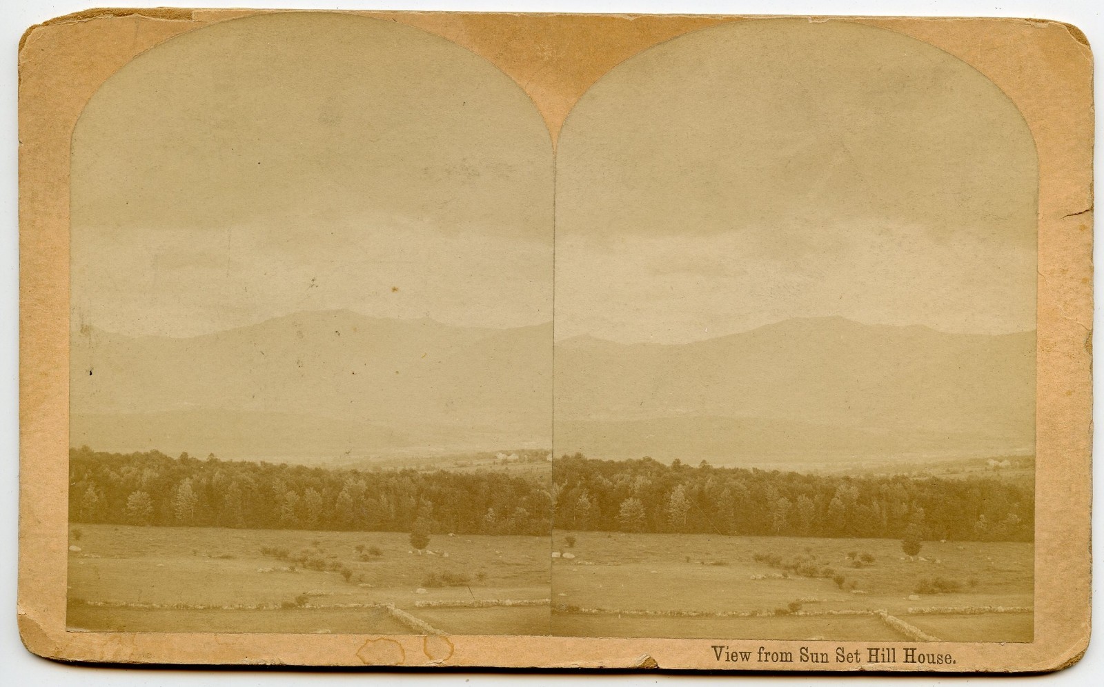 View from Sunset Hill House, New Hampshire ? Vintage Stereoview Photo View from Sunset Hill House, New Hampshire ? Vintage Stereoview Photo