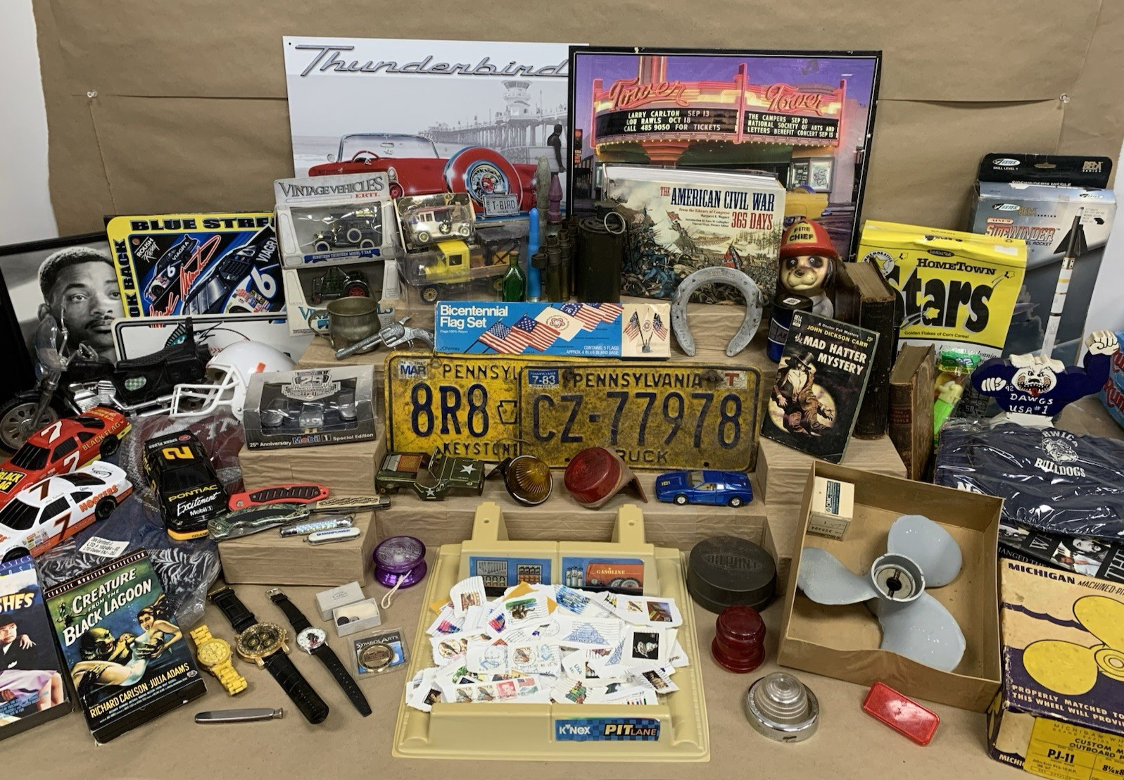 Vintage Estate Grandpa Treasures Lot Nascar Militaria Stamps Sports Toys & More Vintage Estate Grandpa Treasures Lot Nascar Militaria Stamps Sports Toys & More
