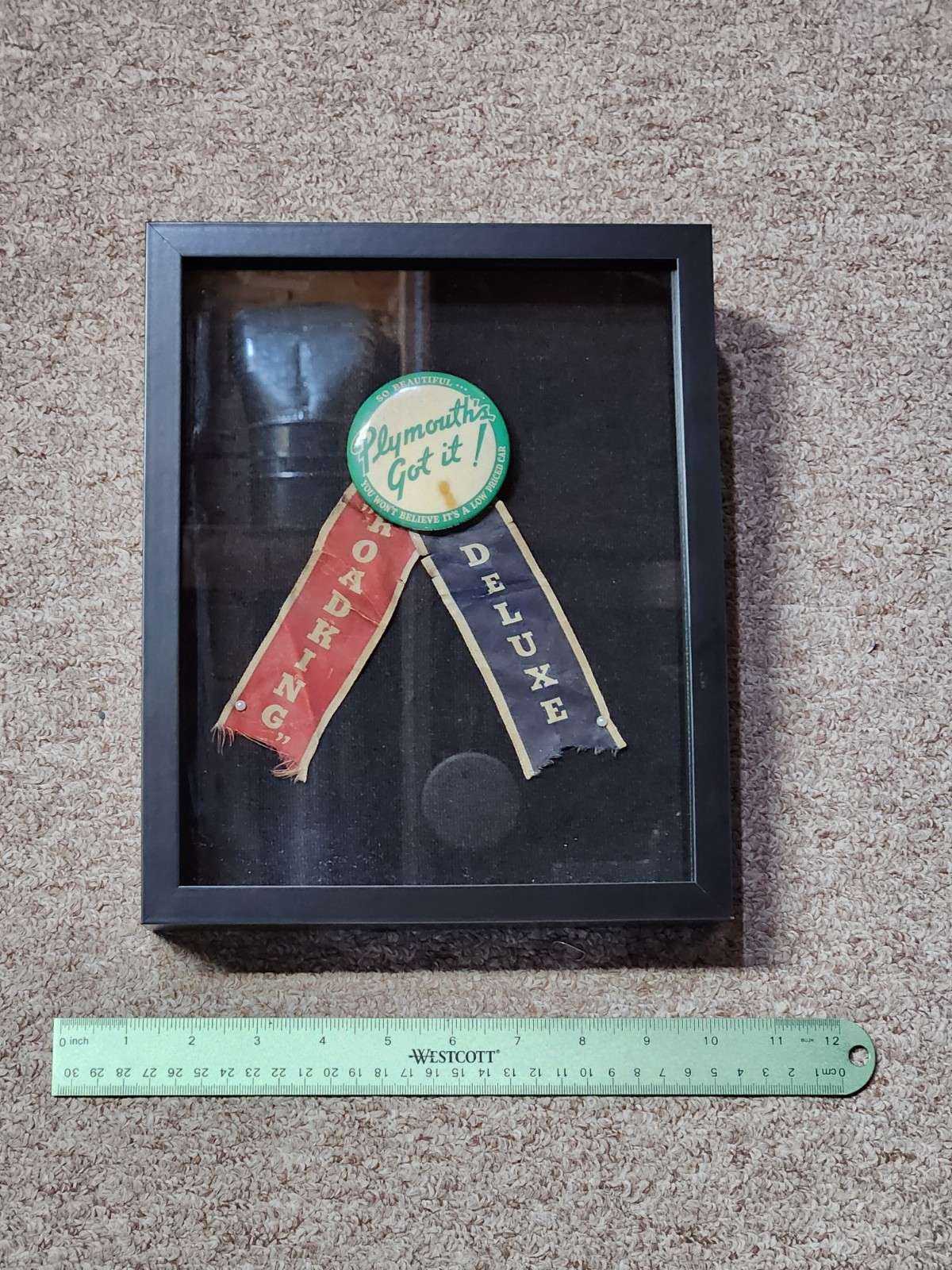 Framed Vtg and RARE 1939 Plymouth DE LUXE Roadking Touring Sedan advertising PIN Framed Vtg and RARE 1939 Plymouth DE LUXE Roadking Touring Sedan advertising PIN
