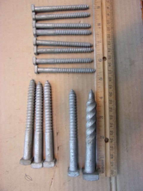 13 vintage Bethlehem Steel BTS company LAG BOLTS NOS