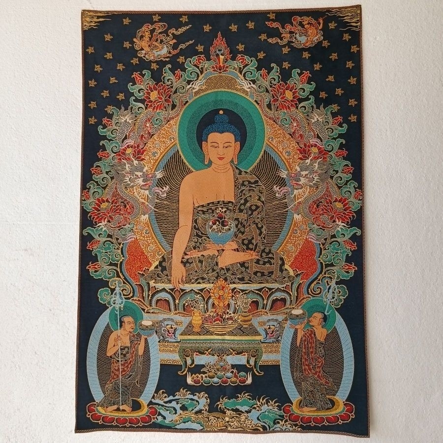 Tibetan Medicine Buddha Thangka Woven Tapestry Unframed 23.6*35.4in Buddhist Art Tibetan Medicine Buddha Thangka Woven Tapestry Unframed 23.6*35.4in Buddhist Art
