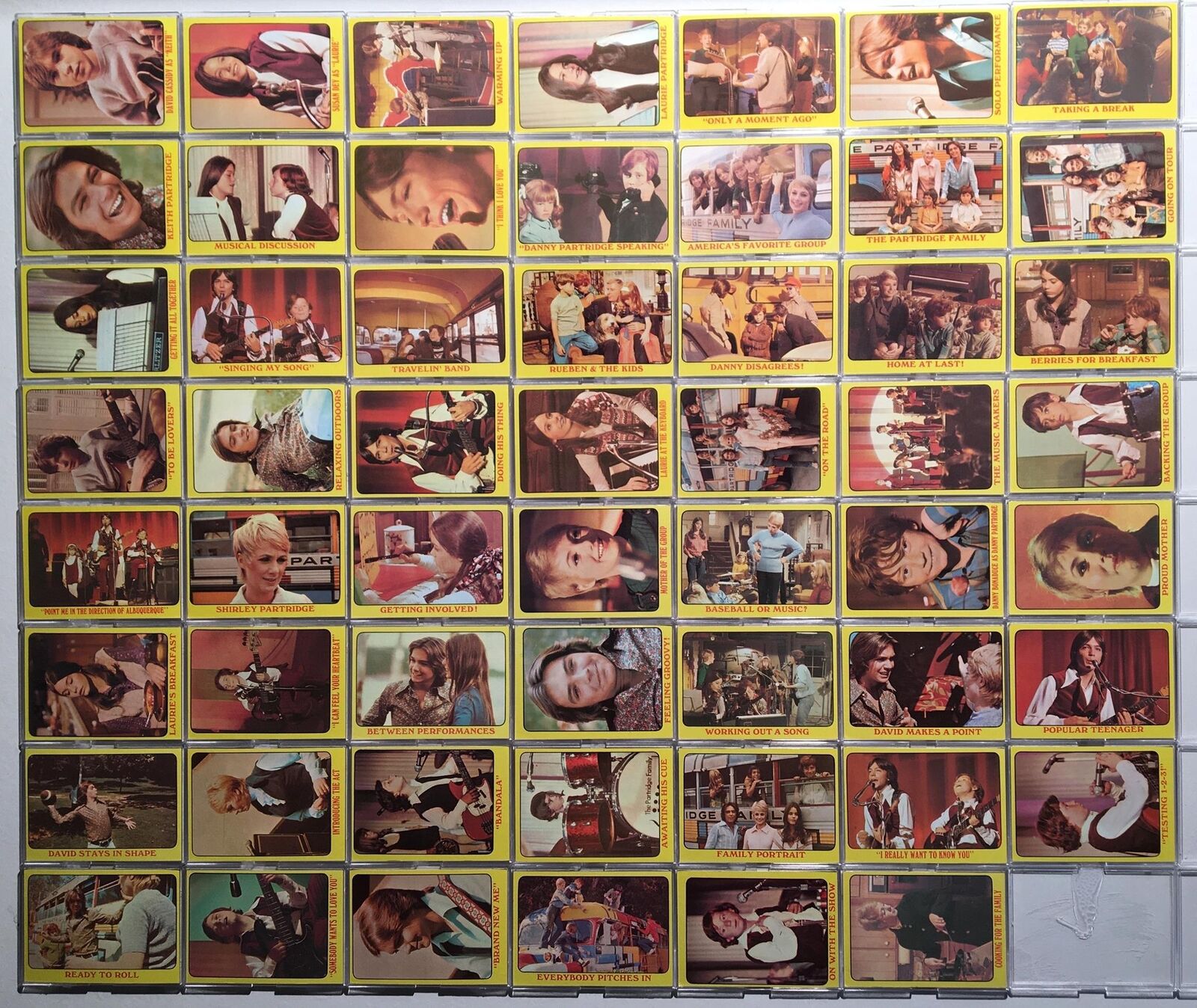 1971 Topps The Partridge Family Yellow Complete (55) Vintage Trading Card Set