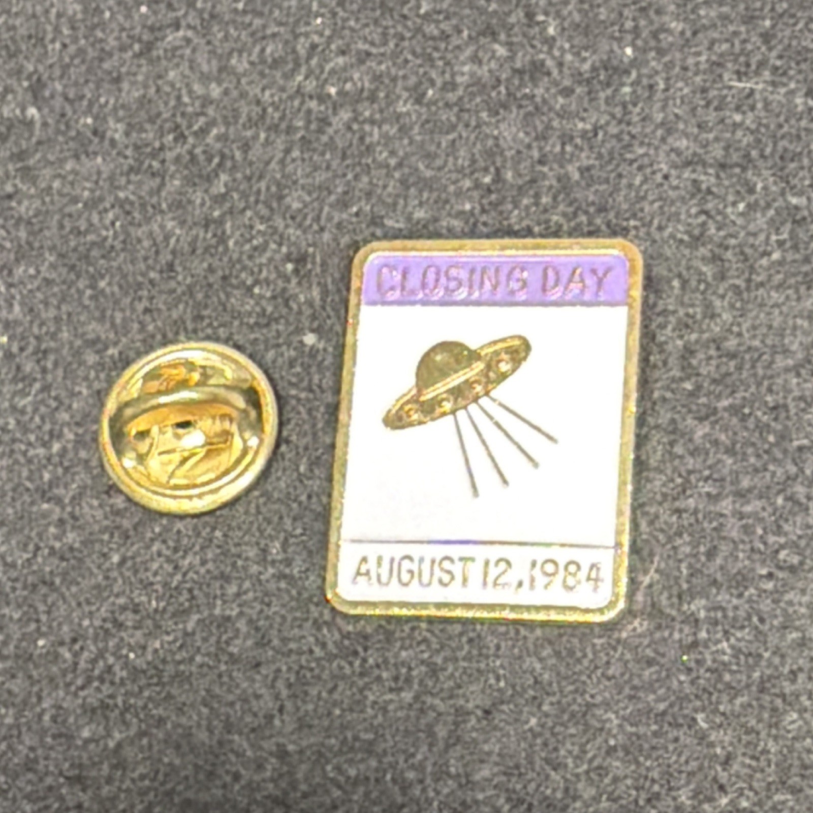 Vintage 1984 Los Angeles Olympics Closing Day August 12 1984 UFO Pin LA84 