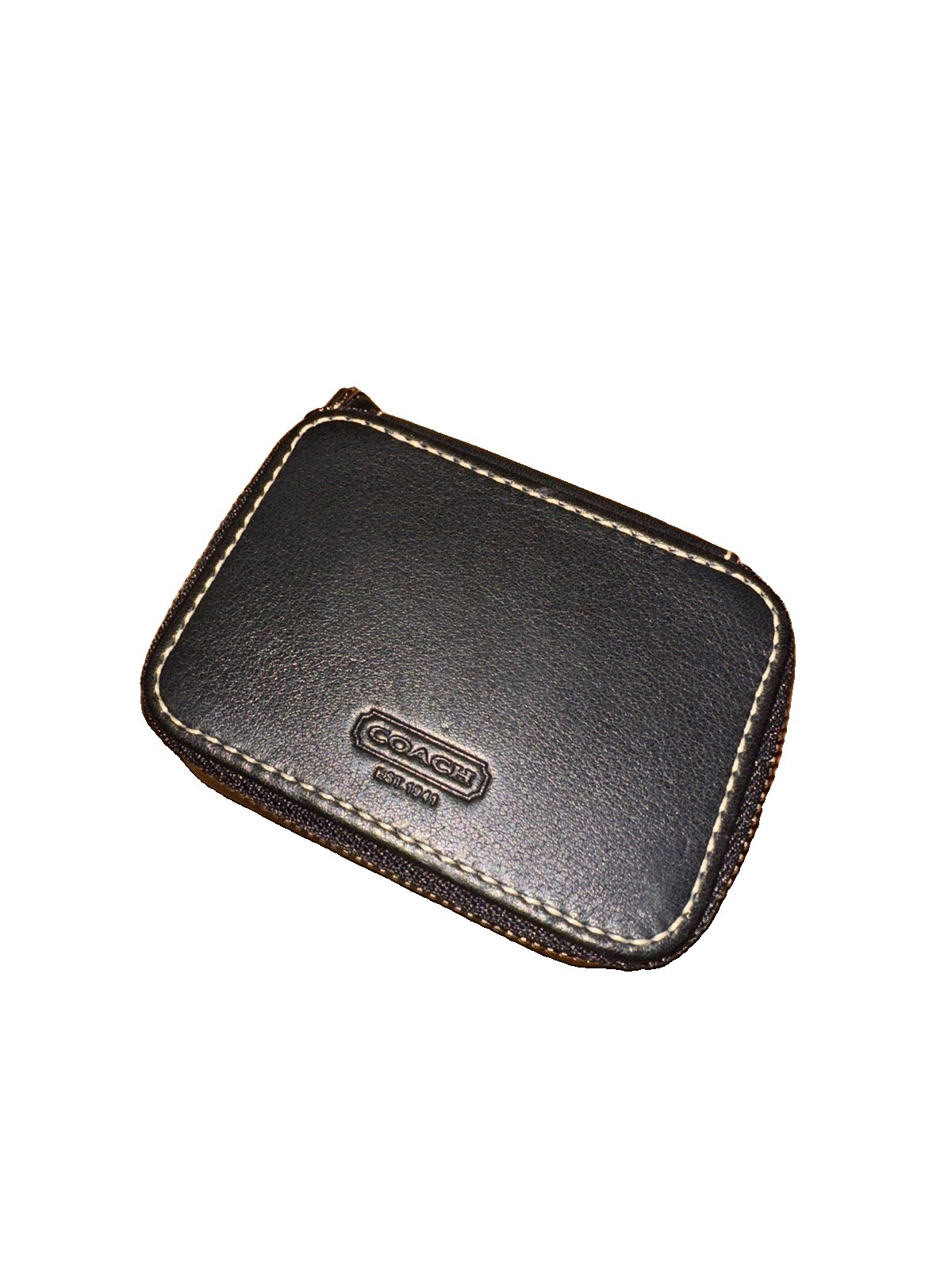Vintage Coach Black Leather Pill Box Travel Container Vintage Coach Black Leather Pill Box Travel Container