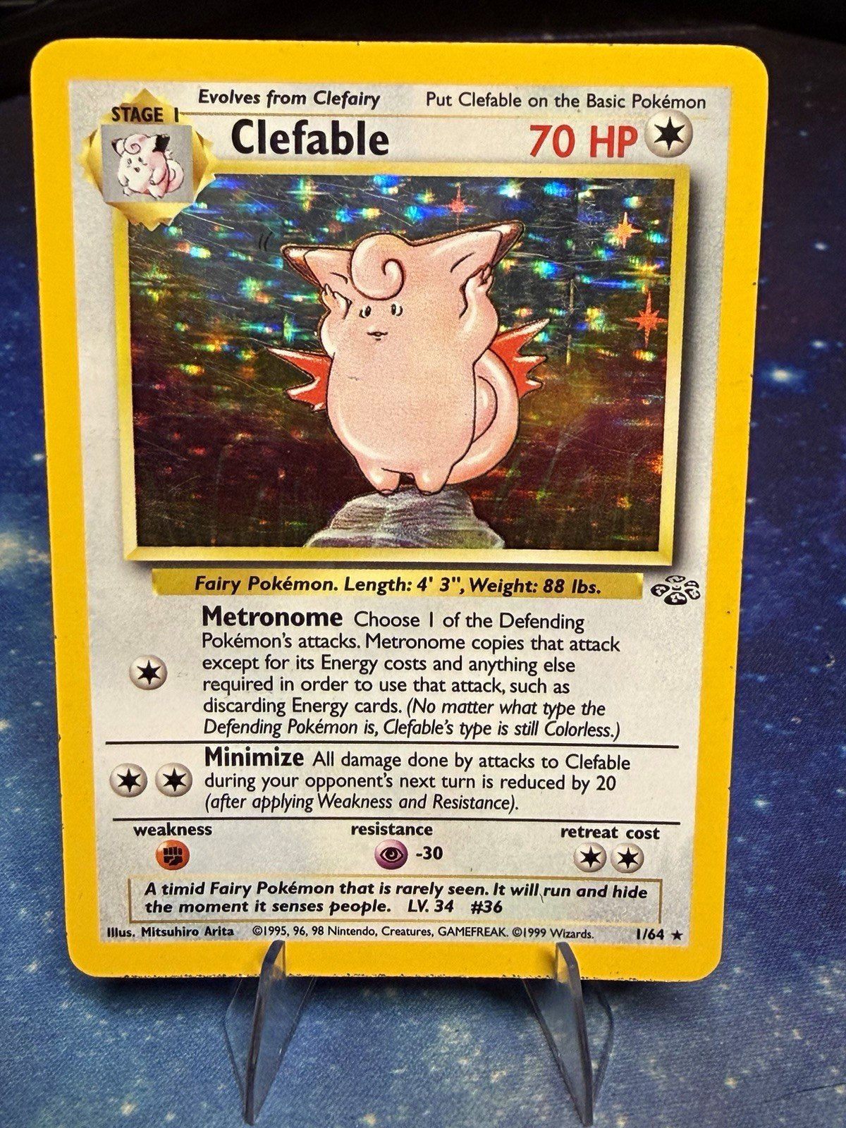 Pokémon Jungle Clefable Holo 1/64 1999 Wizards English (MP) Pokémon Jungle Clefable Holo 1/64 1999 Wizards English (MP)