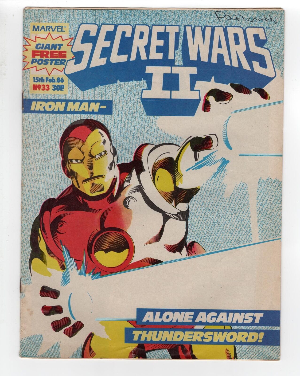 1985 MARVEL SUPER HEROES SECRET WARS II #1 GREAT IRON MAN #195 COVER KEY RARE UK