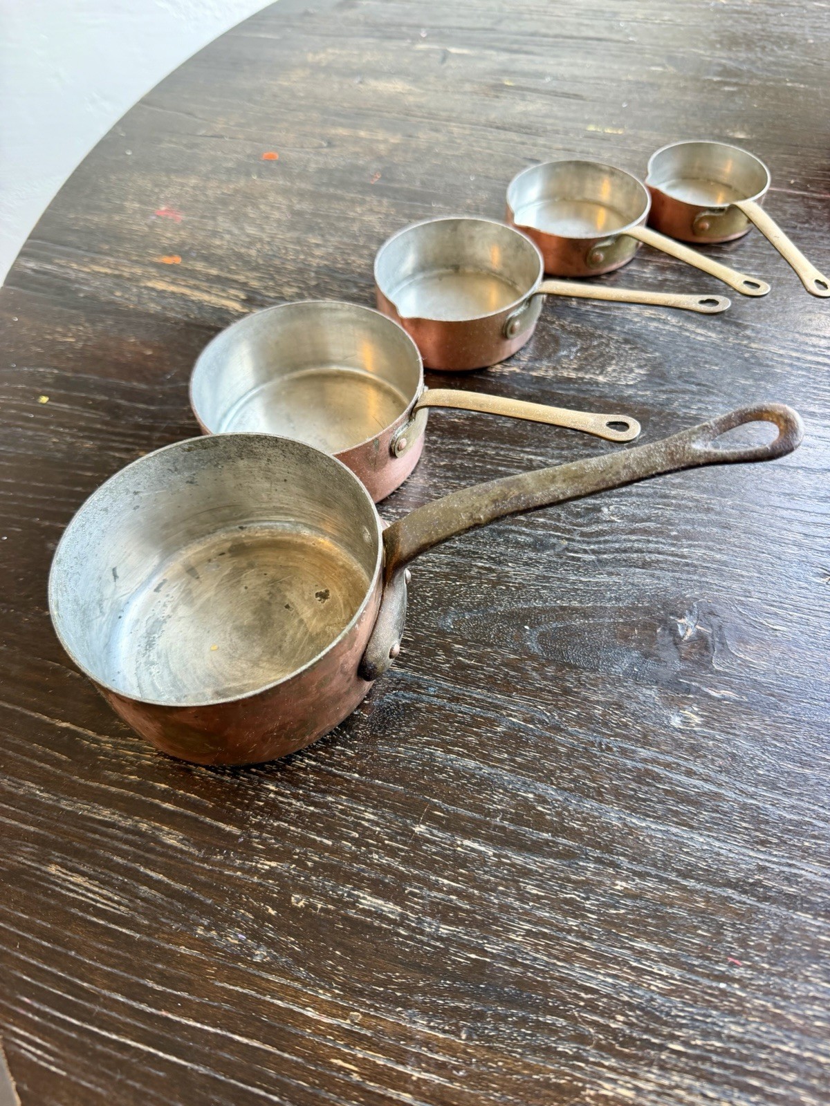 Heavy Antique Copper Measuring Cup Set Heavy Antique Copper Measuring Cup Set