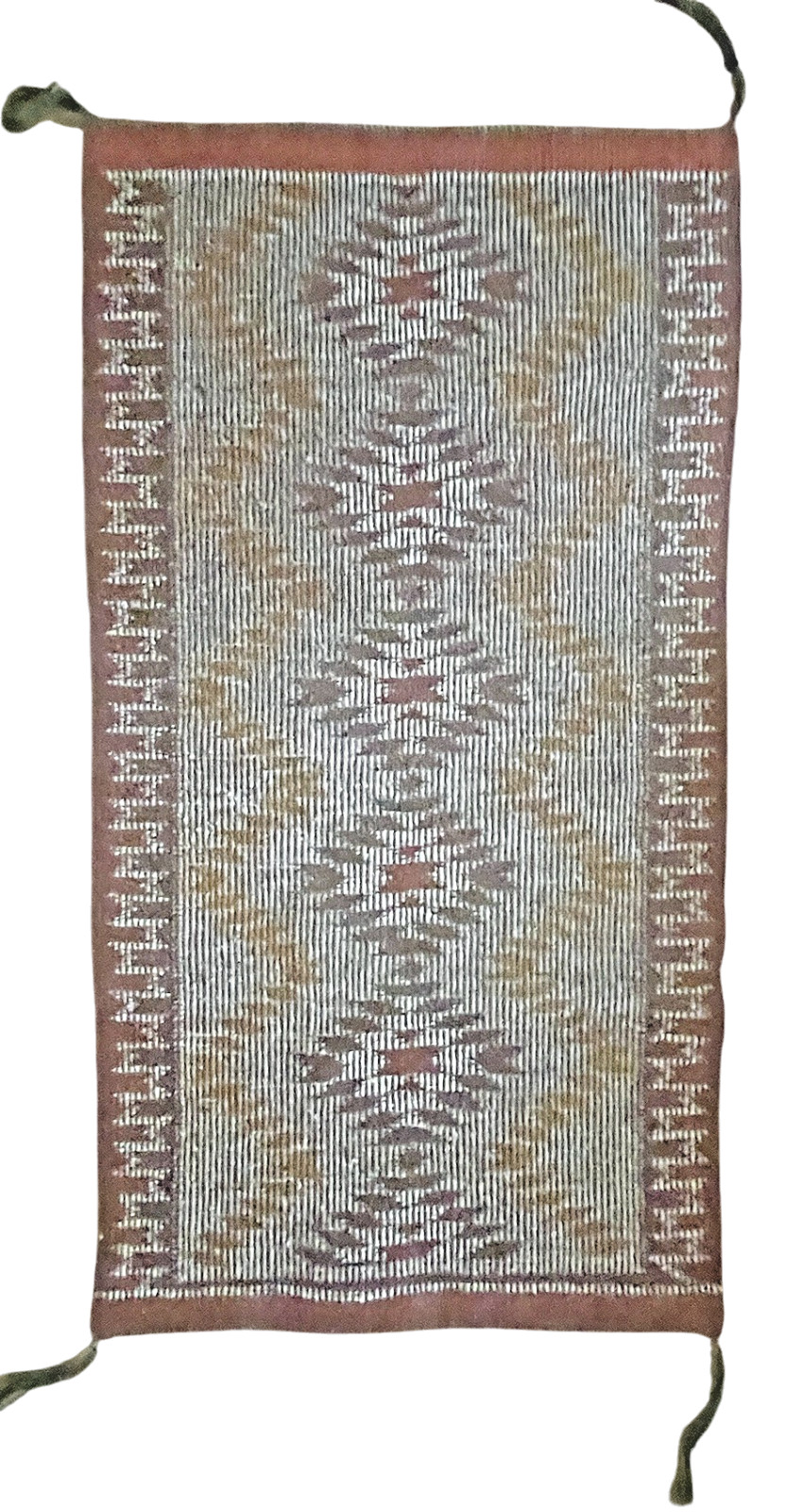 Unique Navajo Raised Outline Rug 50x27 Coal Mine Mesa Eye Dazzler Vintage