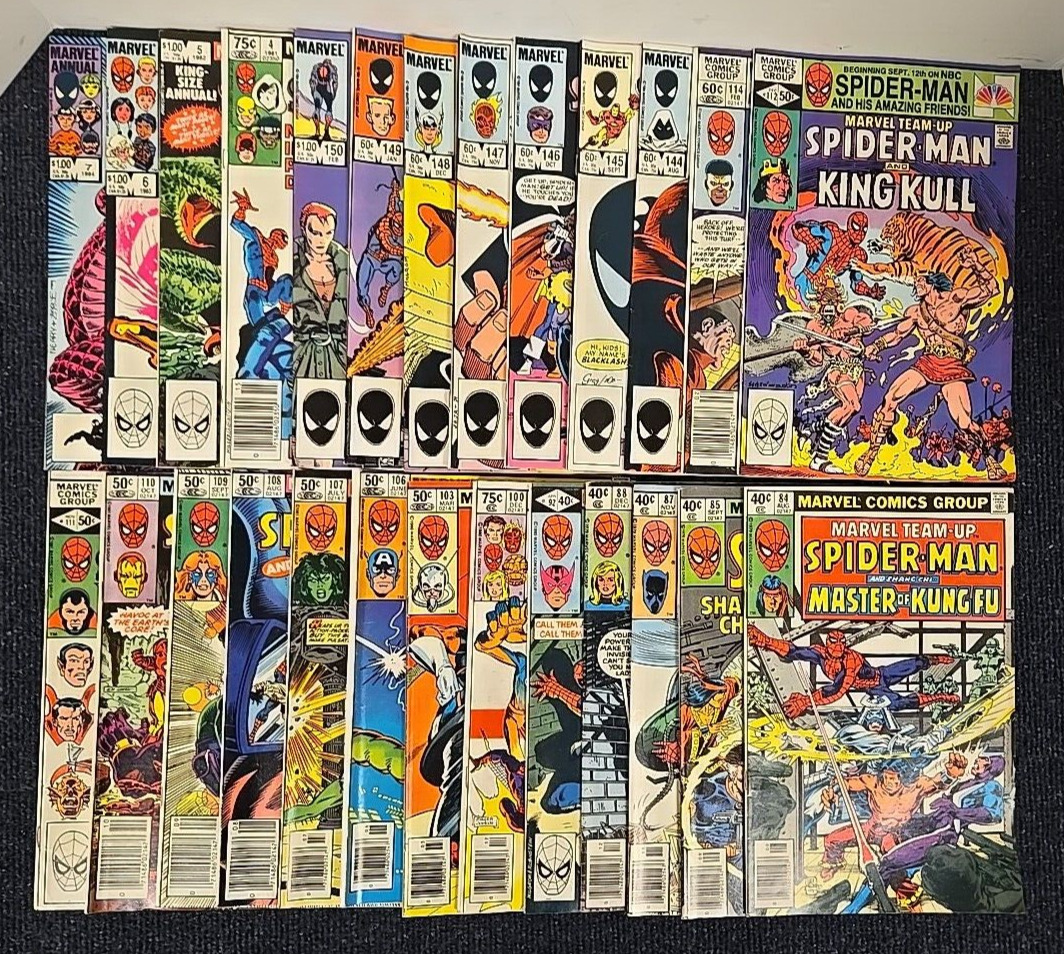 Vintage Marvel Team-Up Spider-Man comic Books lot of 26