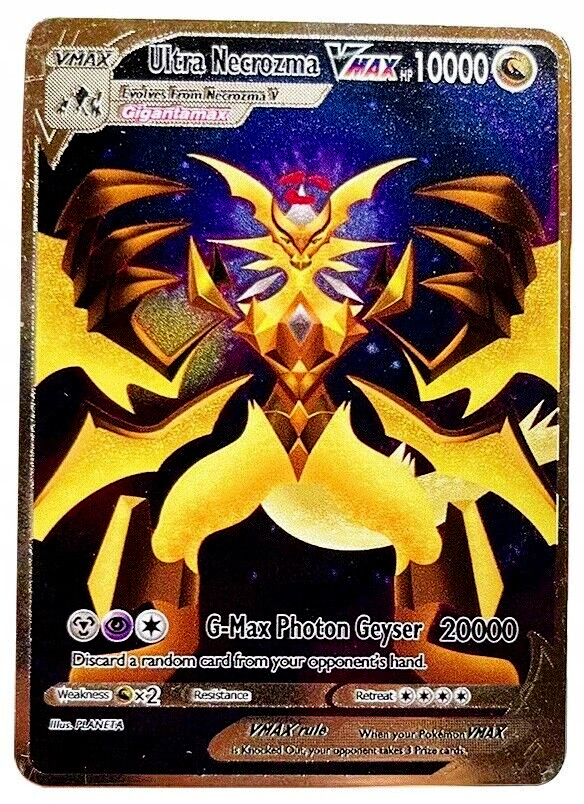 Pokemon Ultra Necrozma Vmax Hp 10000 Metal Collectable Cards VMAX EX GX MEGA