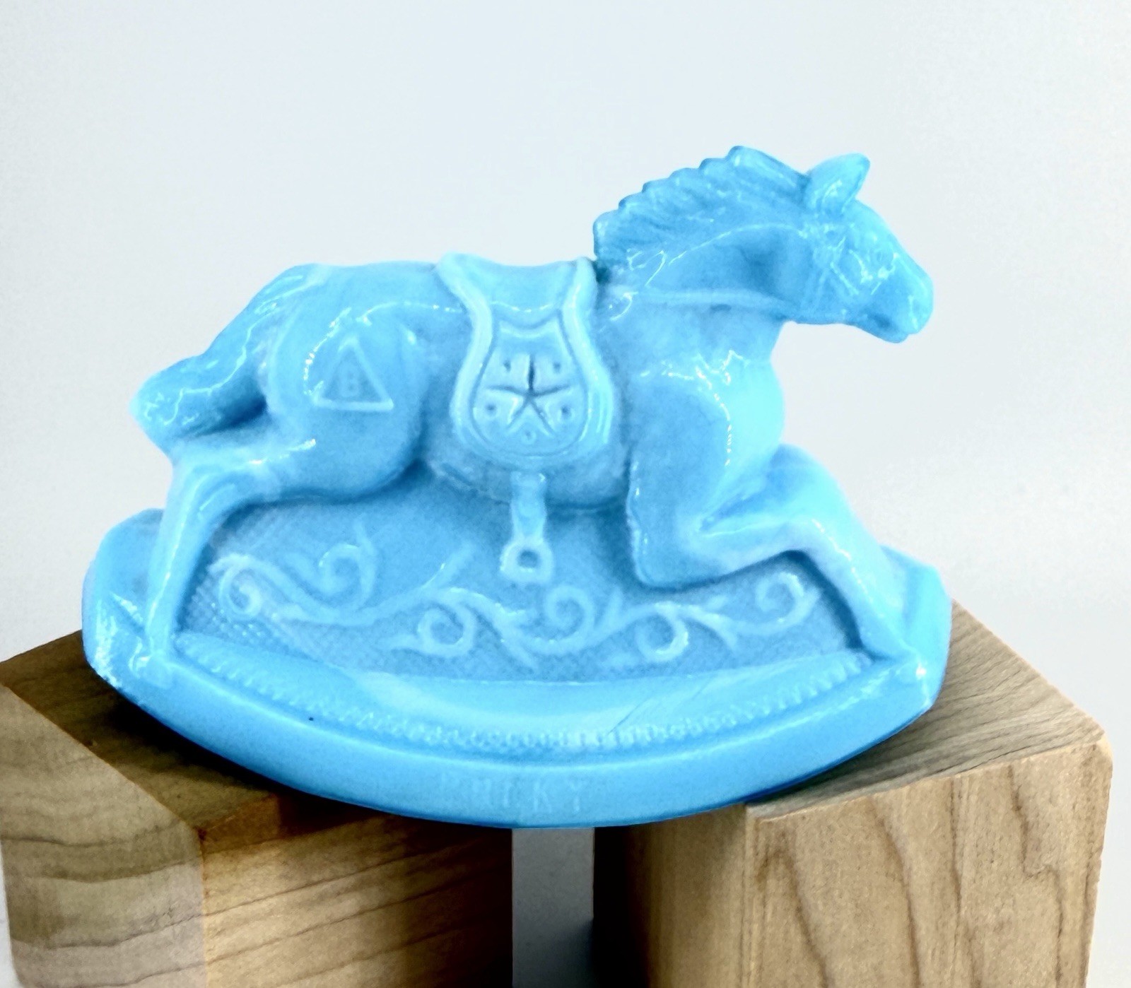 Vintage 1982 Guernsey Mosser Glass Rocky Rocking Horse #3 Blue Boy Milk Glass Vintage 1982 Guernsey Mosser Glass Rocky Rocking Horse #3 Blue Boy Milk Glass