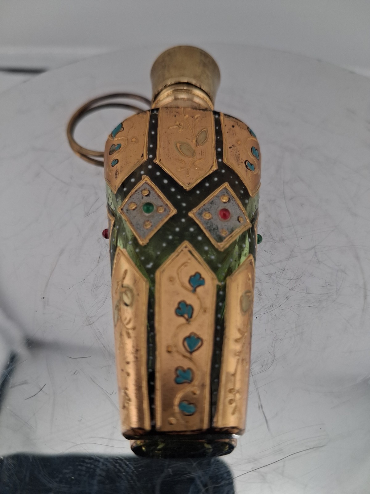 Bohemian Faceted Scent Bottle Moser Style, Circa 1880-1900. Bohemian Faceted Scent Bottle Moser Style, Circa 1880-1900.
