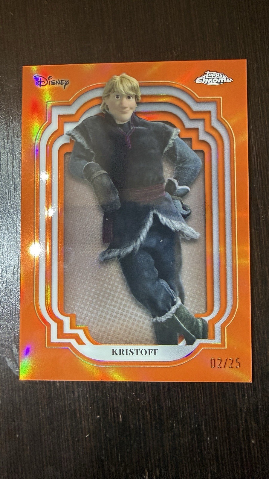 2024 Topps Chrome Disney Kristoff True Orange /25 Read Description