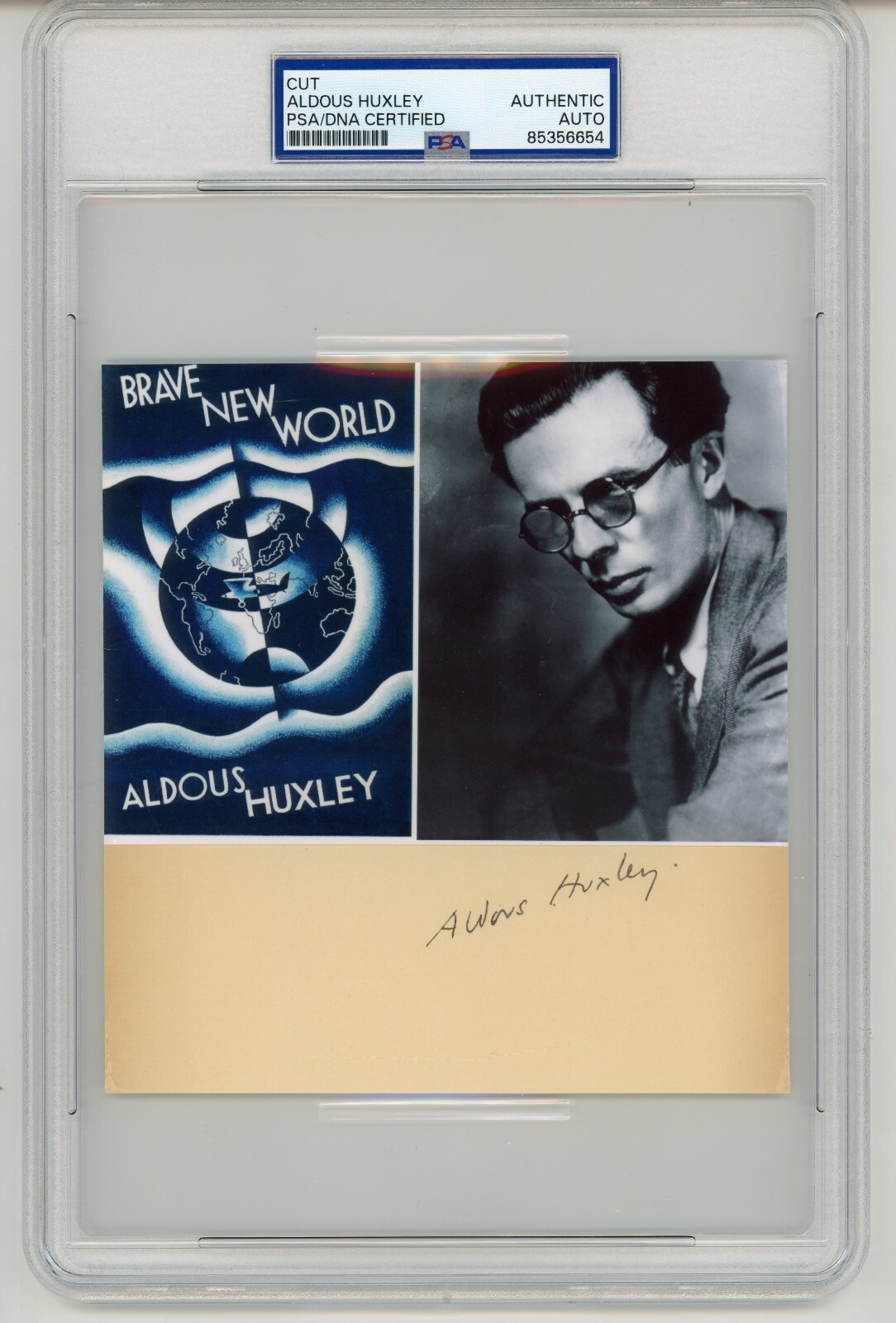 Aldous Huxley ~ Signed Autographed Brave New World Display ~ PSA DNA Encased