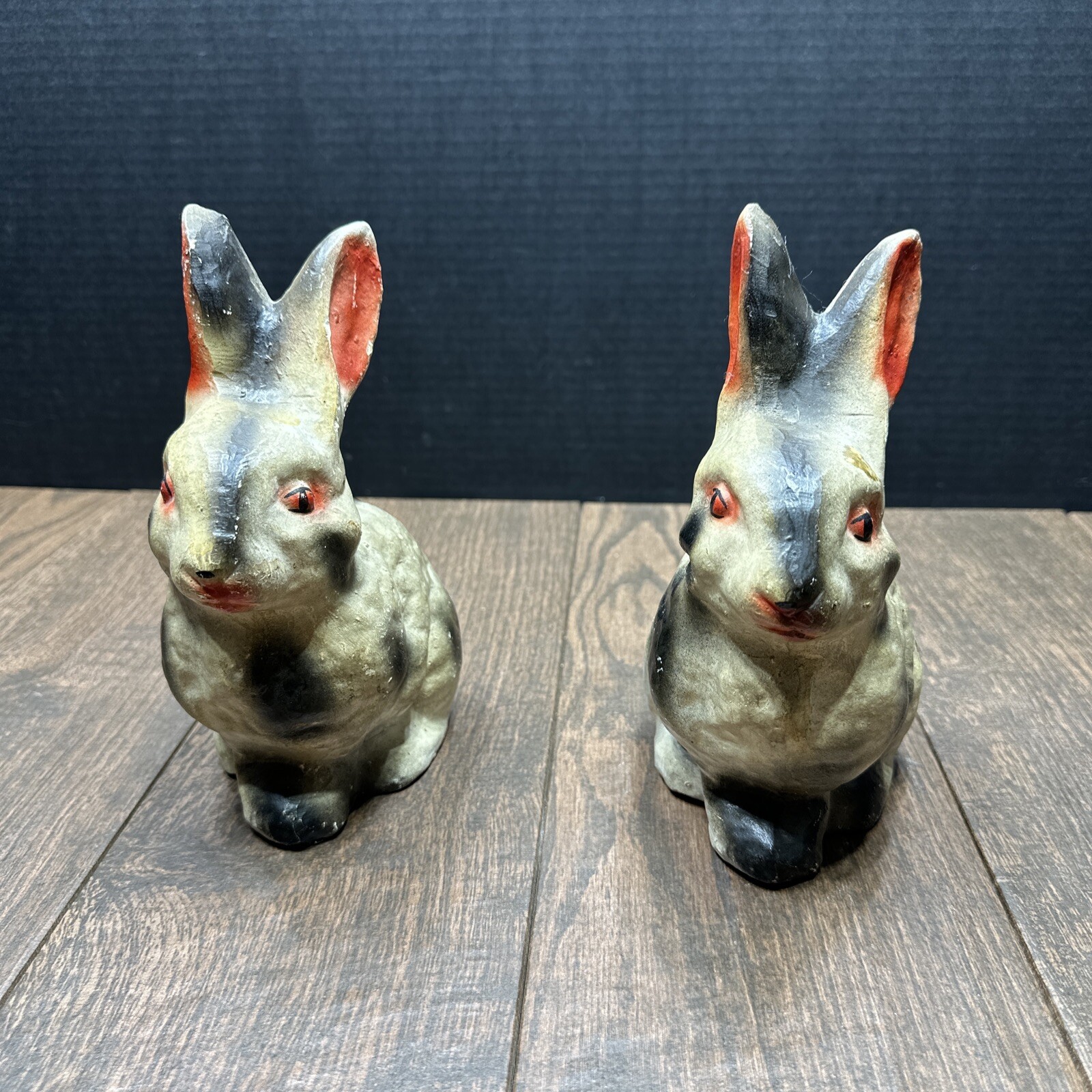 Lot Of Two Vintage Chaulk Bunnies/Rabbits Lot Of Two Vintage Chaulk Bunnies/Rabbits