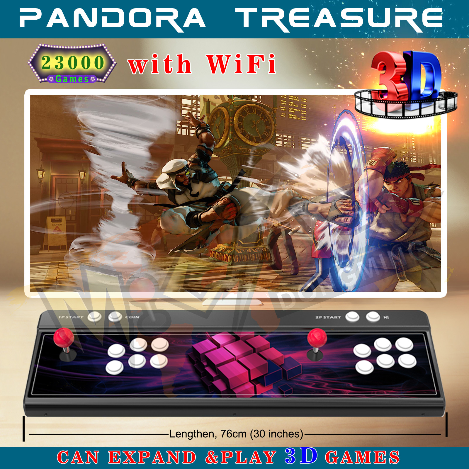 23000 Games Pandora Box 3D Lengthen All Metal WiFi Retro Game Arcade Console HD