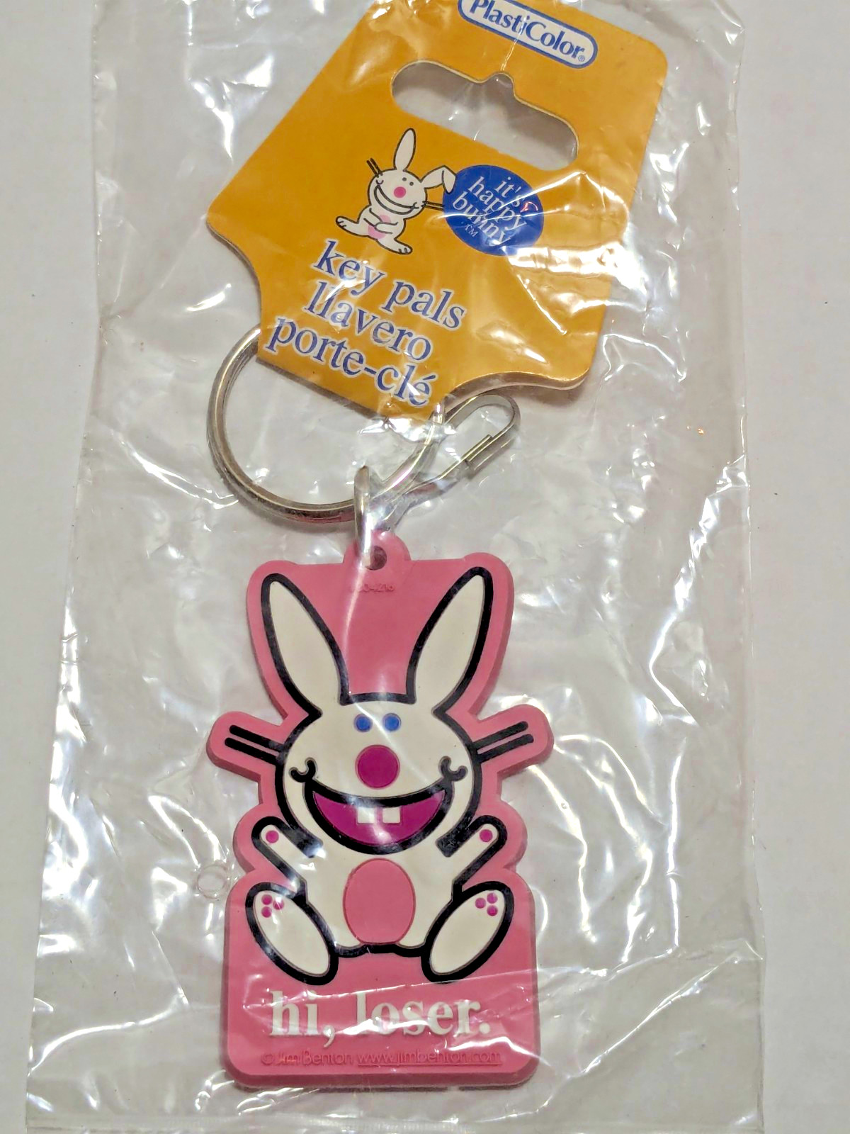 Vintage Y2K It's Happy Bunny Hi Loser Keychain PlastiColor Key Pal NIP New Vintage Y2K It's Happy Bunny Hi Loser Keychain PlastiColor Key Pal NIP New