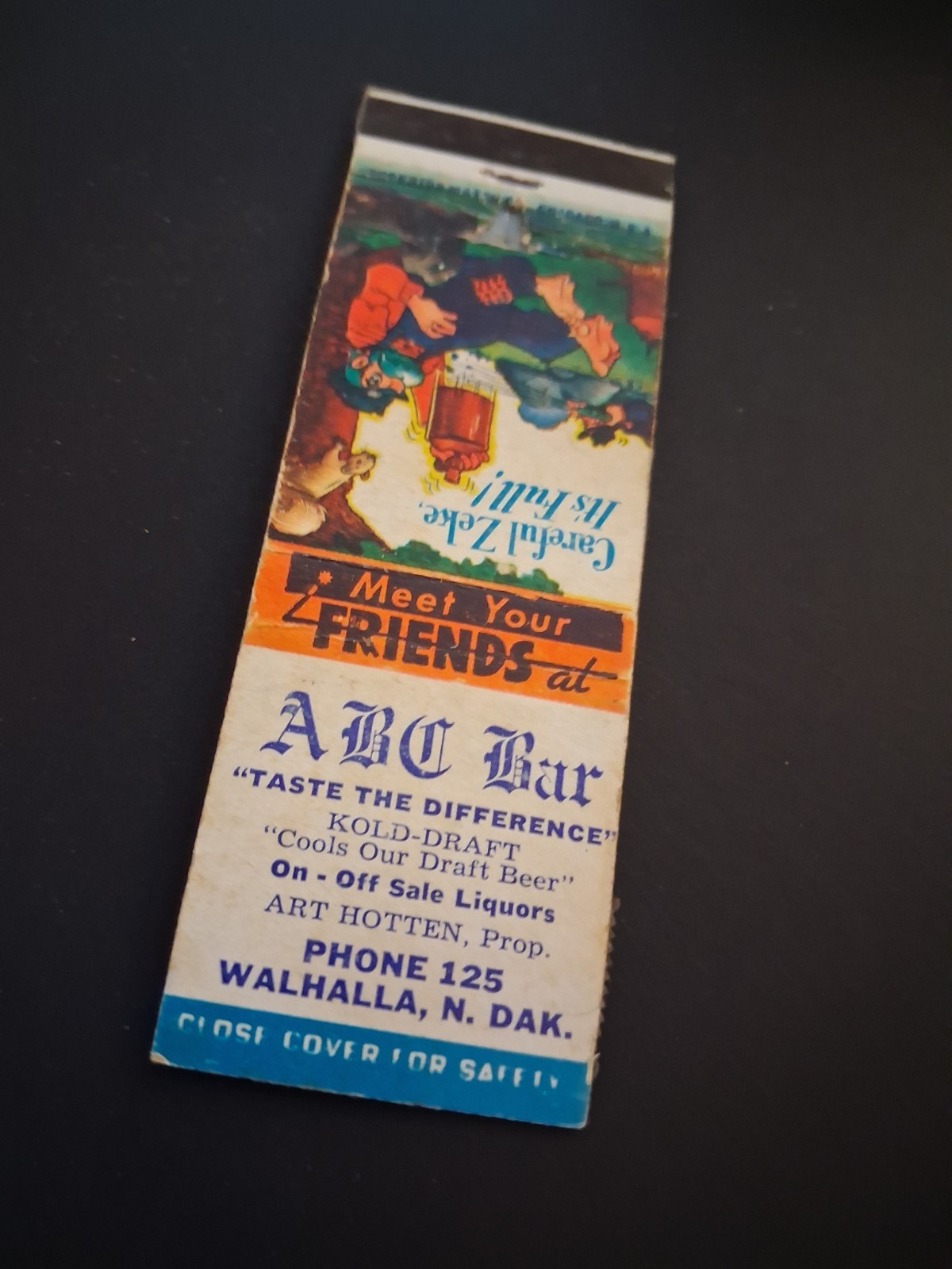 Vintage North Dakota Matchbook “ABC BAR\ Vintage North Dakota Matchbook “ABC BAR\