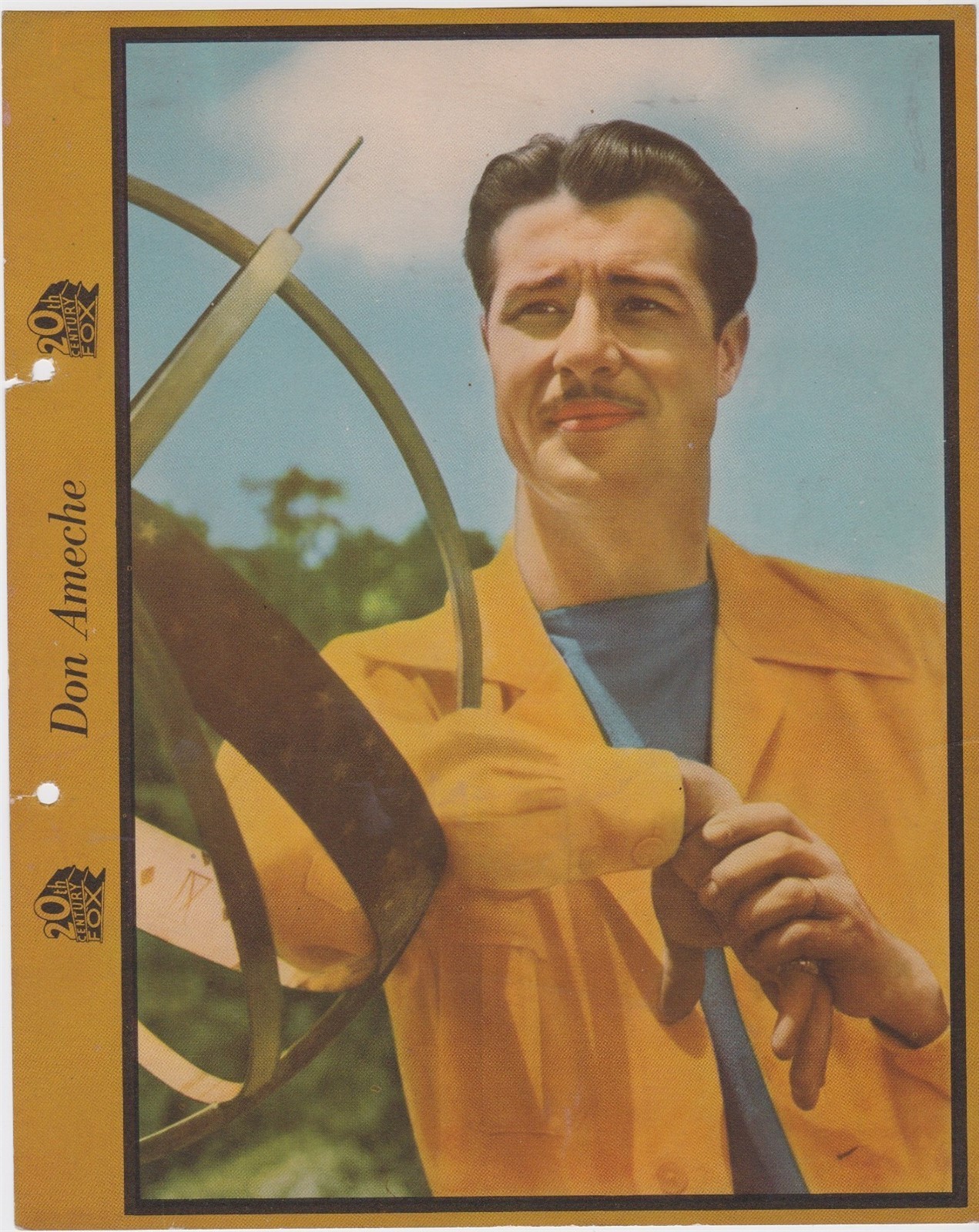 1941 DIXIE ICE CREAM PREMIUM, DON AMECHE, RARE, LARGE COLOR ITEM 1941 DIXIE ICE CREAM PREMIUM, DON AMECHE, RARE, LARGE COLOR ITEM