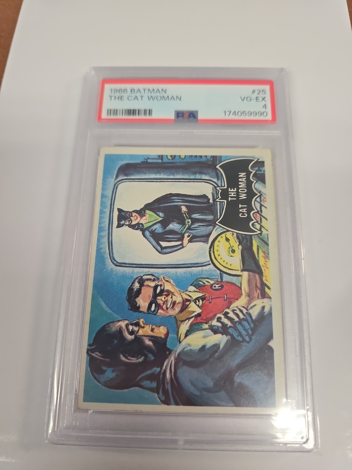 1966 Topps Batman Black Bat The Cat Woman #25 PSA 4 1966 Topps Batman Black Bat The Cat Woman #25 PSA 4