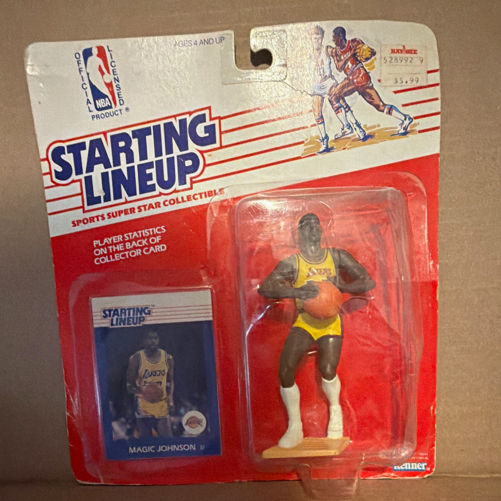 Magic Johnson Kenner Starting Lineup Lakers Figure w/ Collector Card 1988 Magic Johnson Kenner Starting Lineup Lakers Figure w/ Collector Card 1988