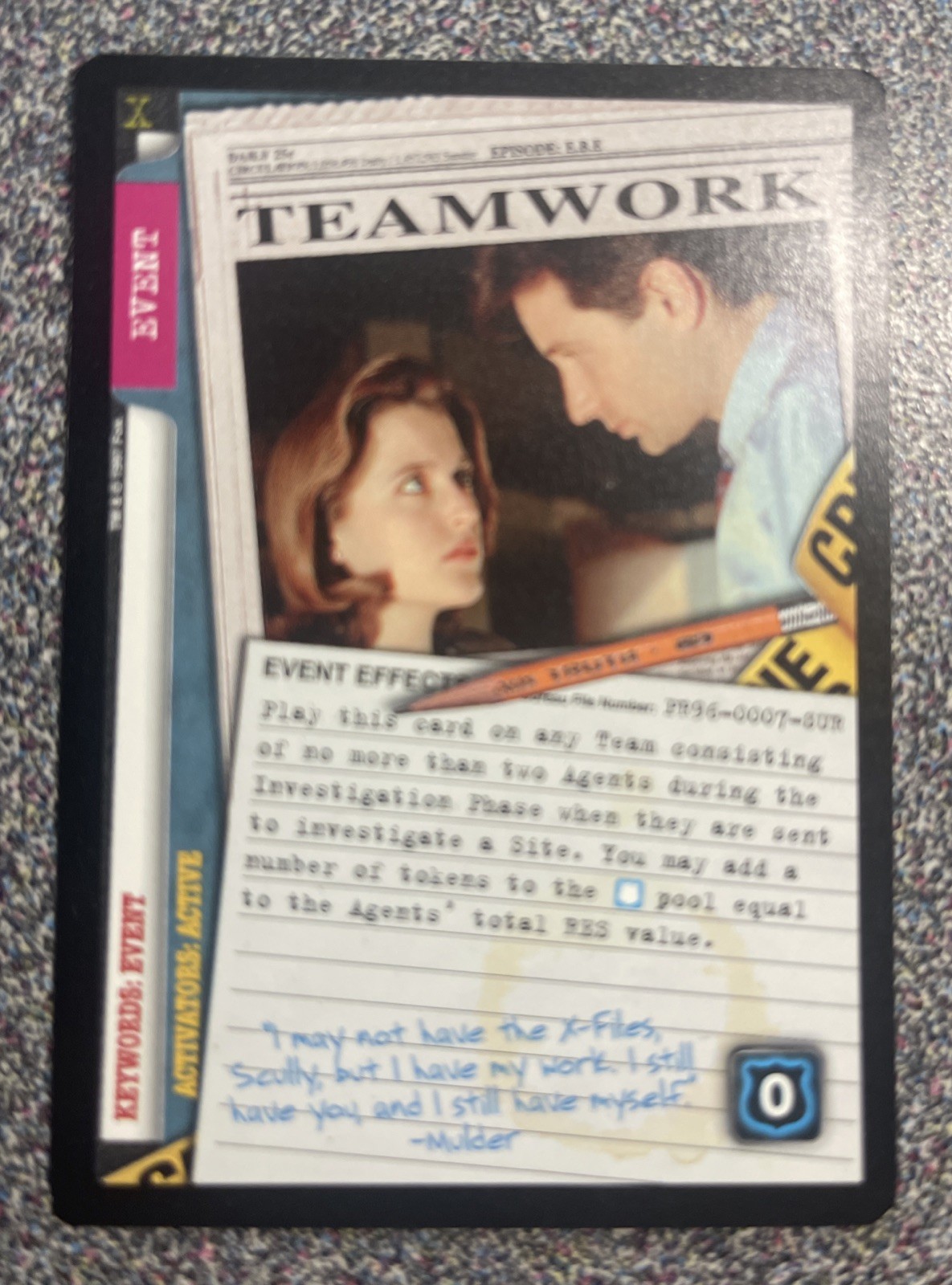 New - 1996-97 X-Files CCG Rare Promo Card - Event (Scully And Mulder) New - 1996-97 X-Files CCG Rare Promo Card - Event (Scully And Mulder)