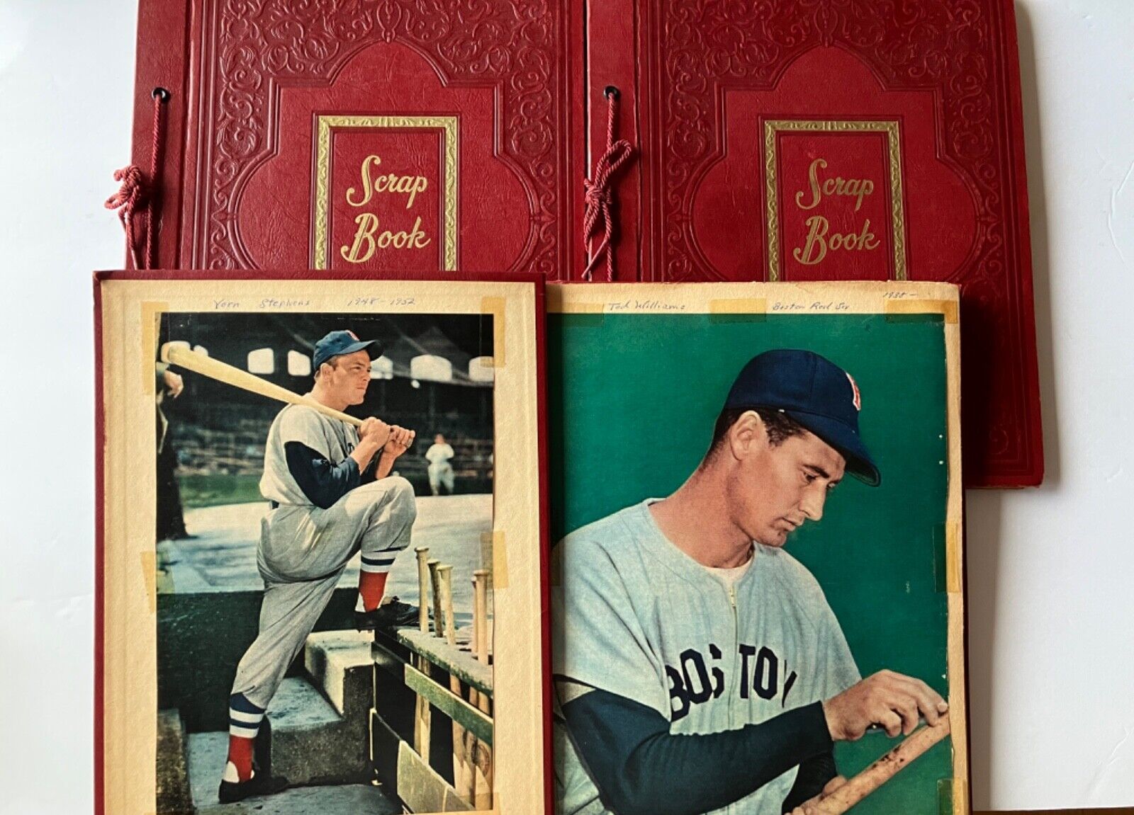 3 1940-50s Baseball Scrapbooks w Add Sports Babe Ruth, Berra, Mays, Cobb 100+